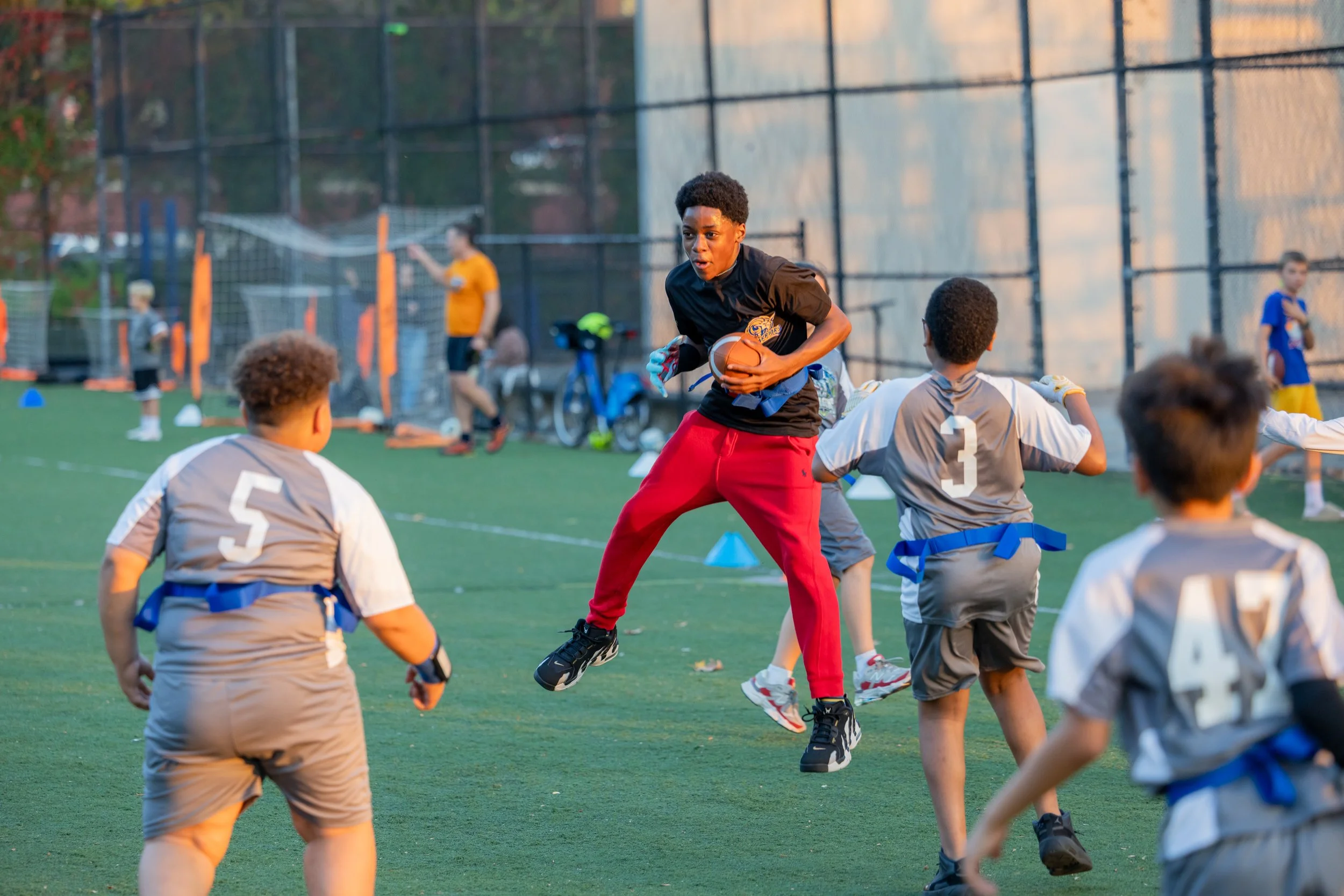 MS 50 flag football team plays