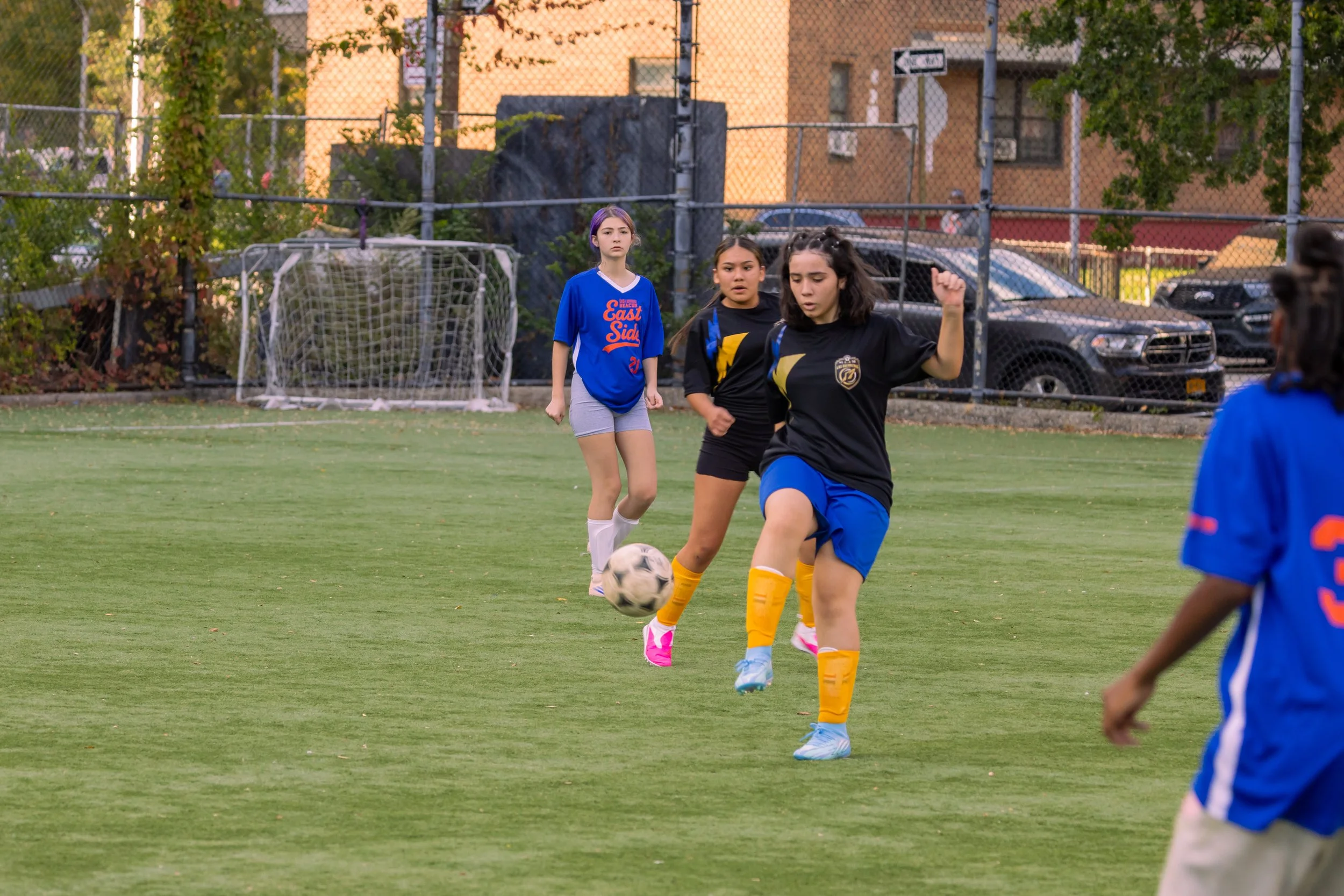 Girls soccer team plays in the fall