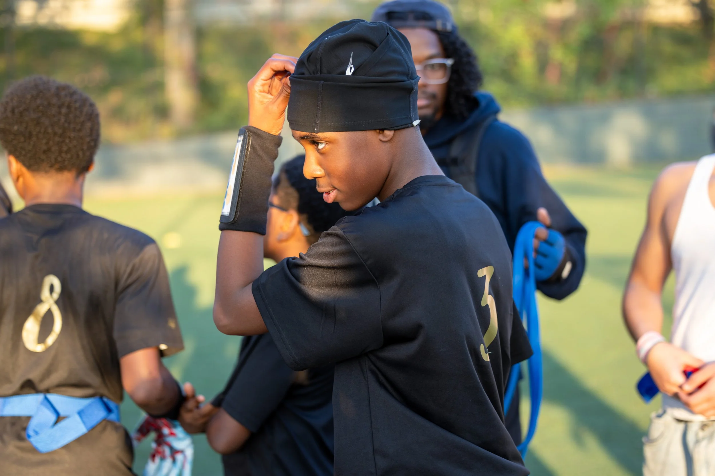 MS 50 flag football team plays