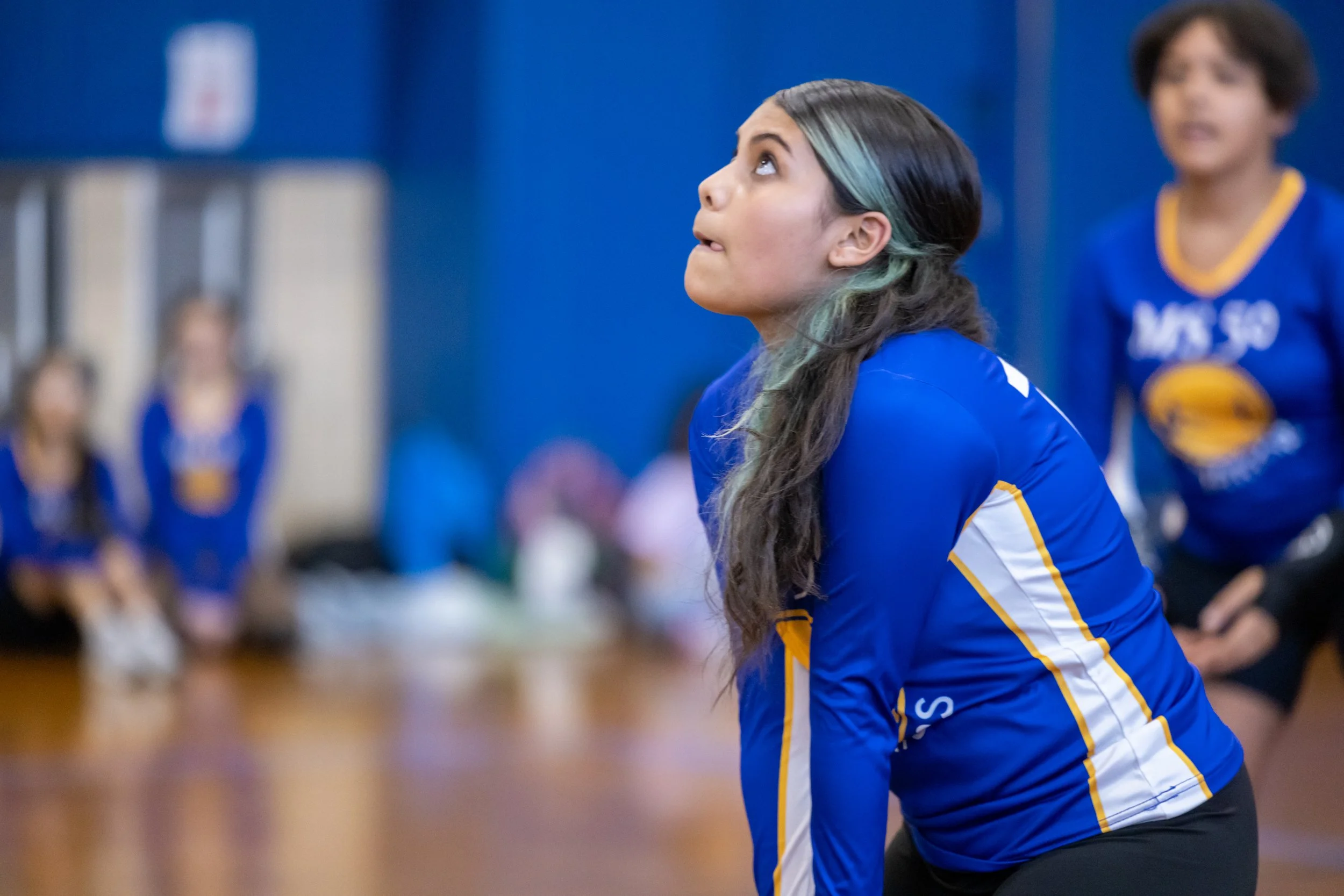 MS 50 students playing volleyball
