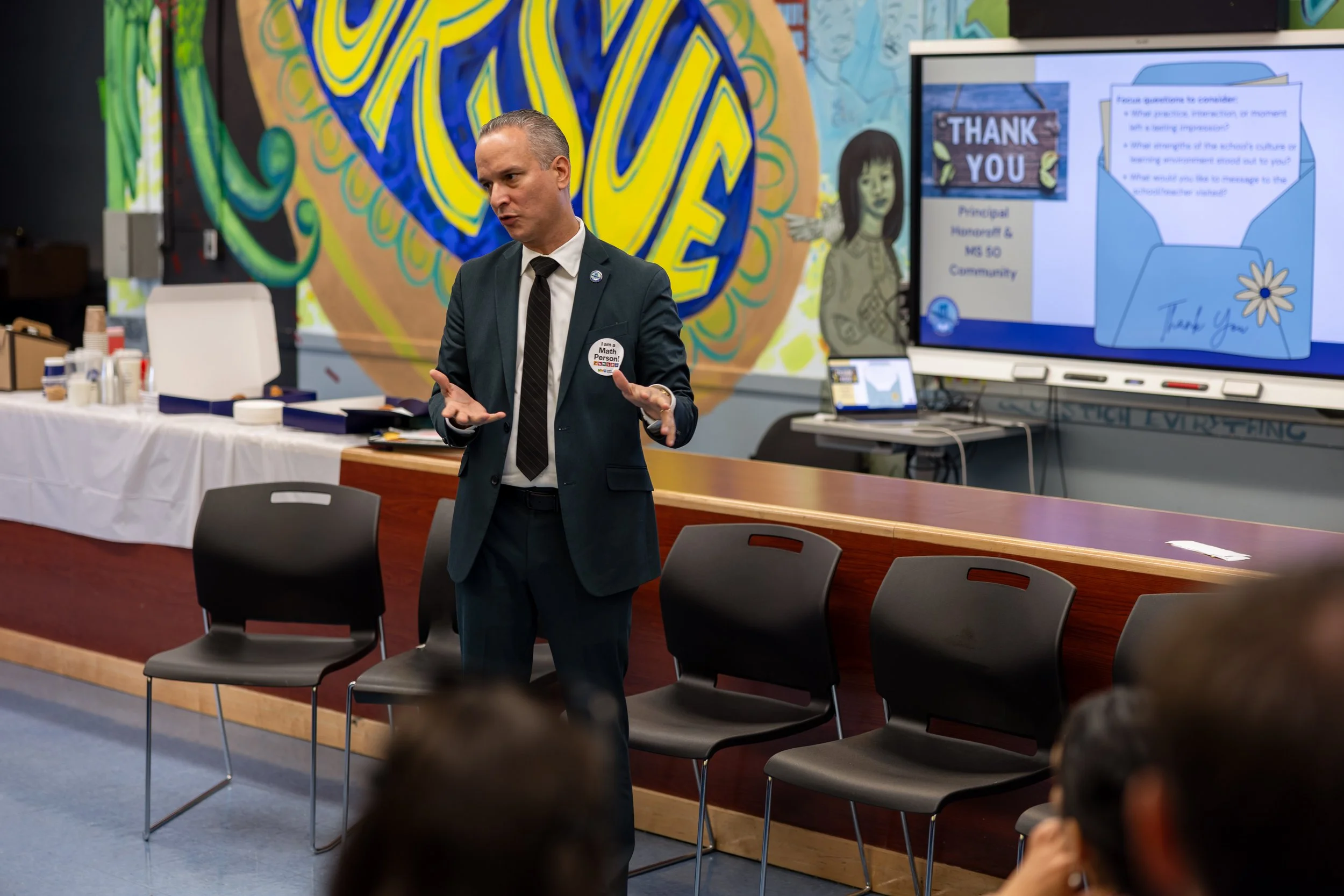 MS 50 students and staff for NYC Solves Math Week
