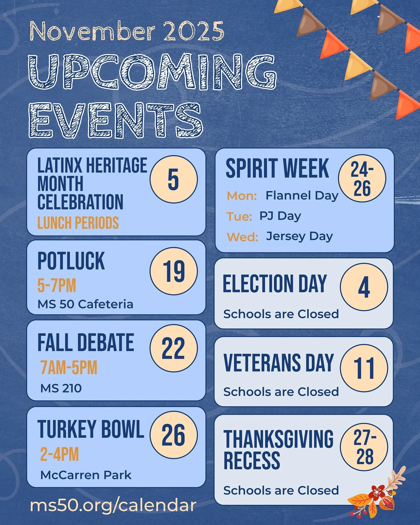 Coming up this month at MS 50!