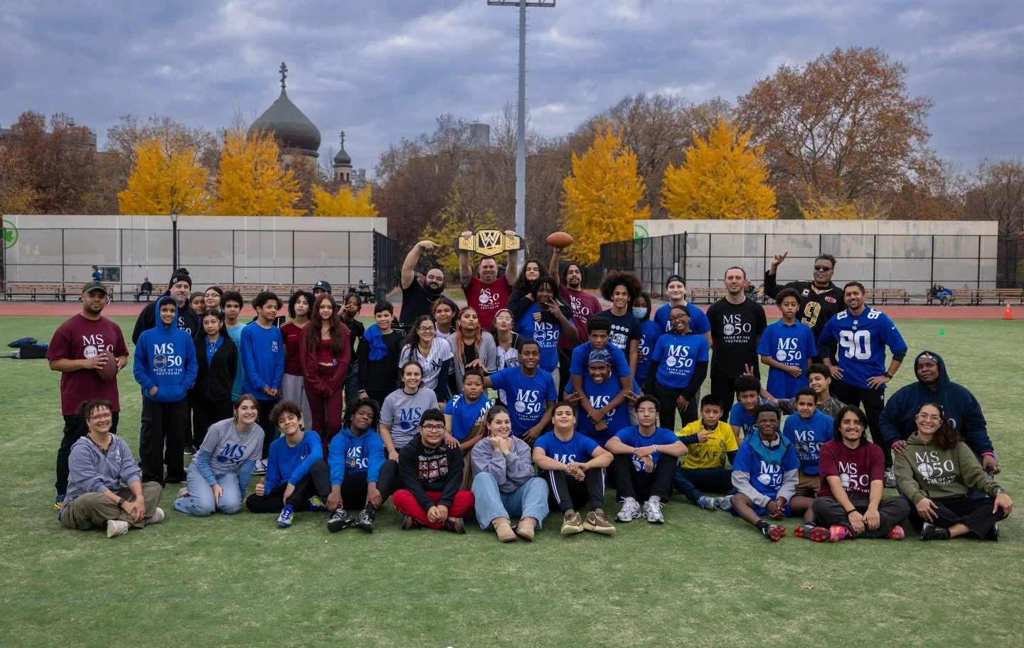 The annual 8th grade students vs staff Turkey Bowl the day before Thanksgiving was a huge success again this fall! The teachers continued our undefeated streak despite a great effort from our student team. We love the chance to show school spirit and