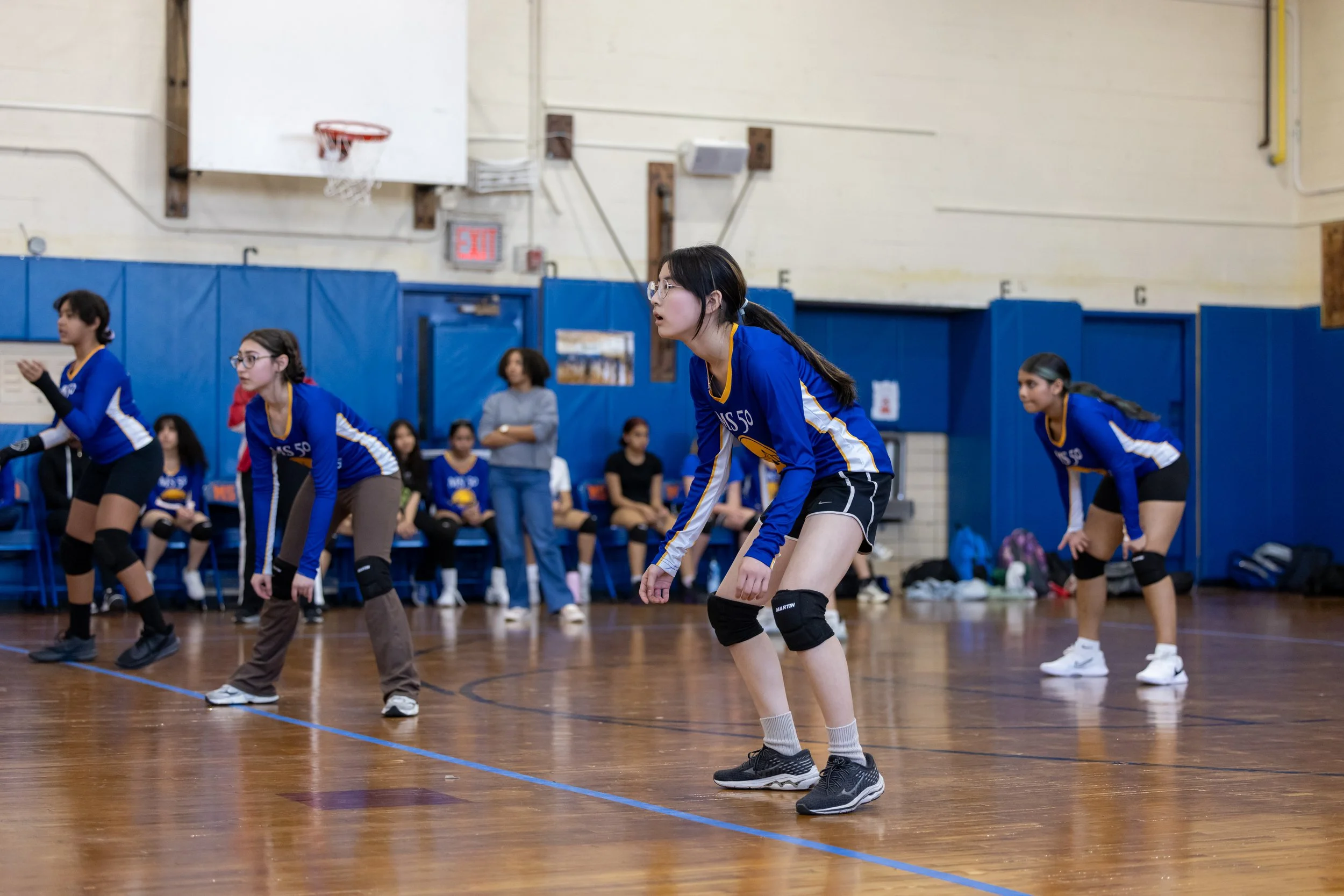 MS 50 students playing volleyball