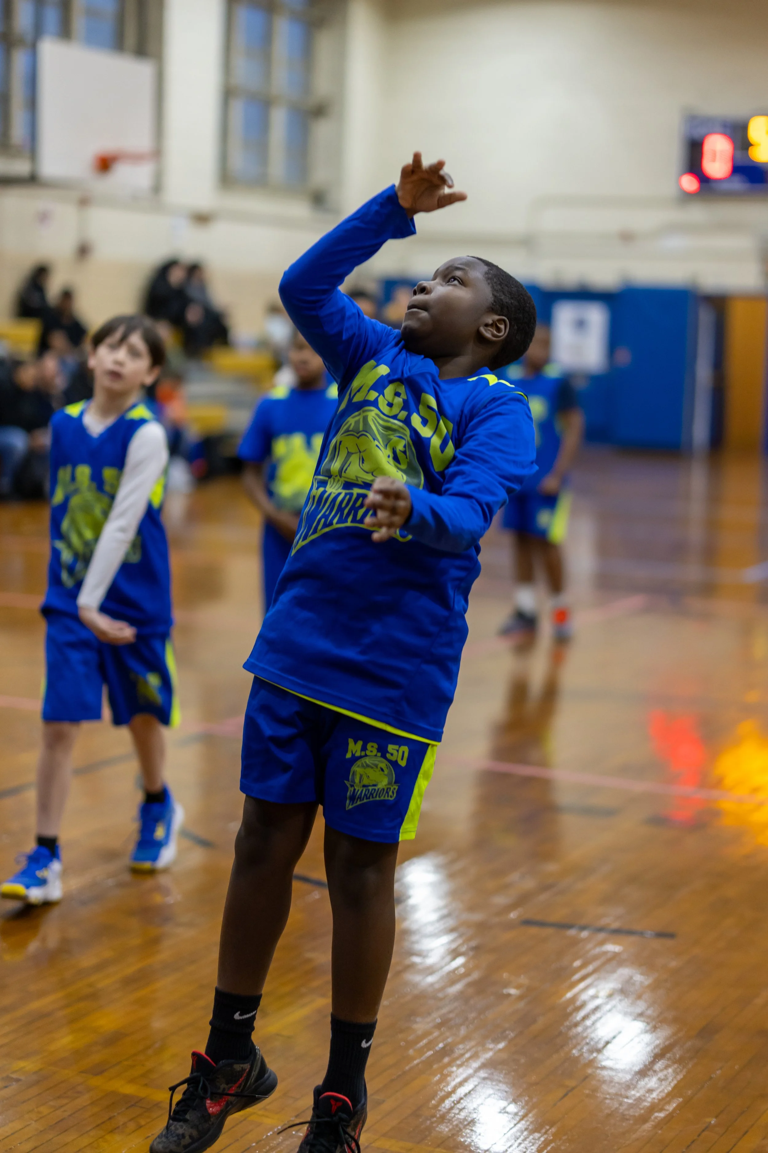 Boys JV Basketball players at MS 50