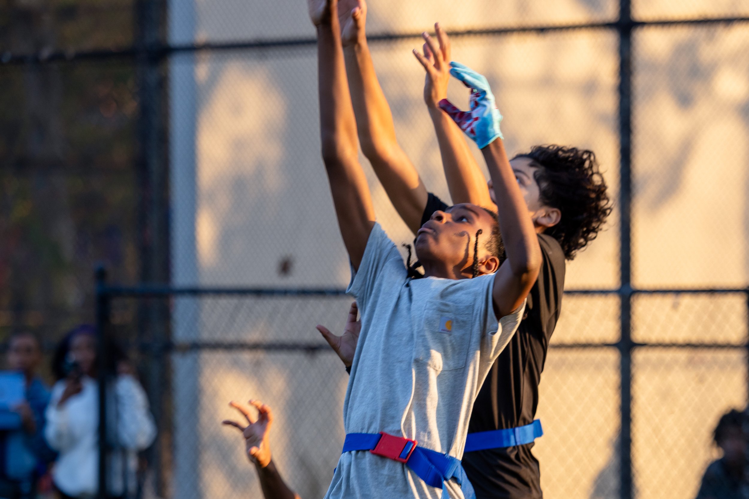 MS 50 flag football team plays