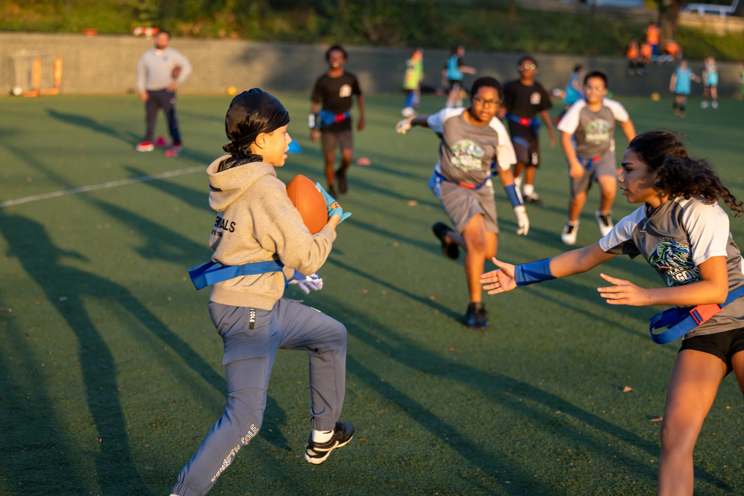 MS 50 flag football team plays