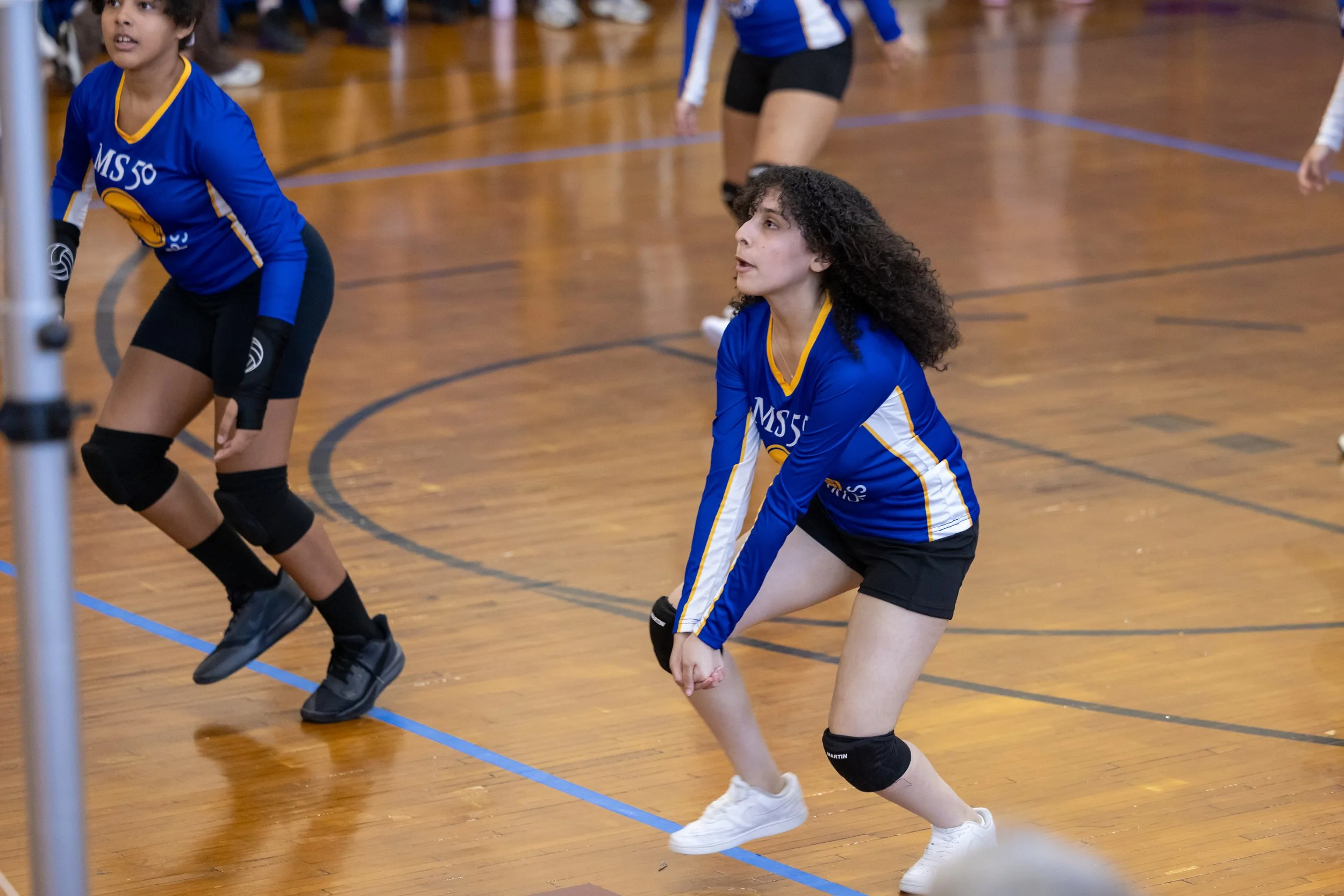 MS 50 students playing volleyball