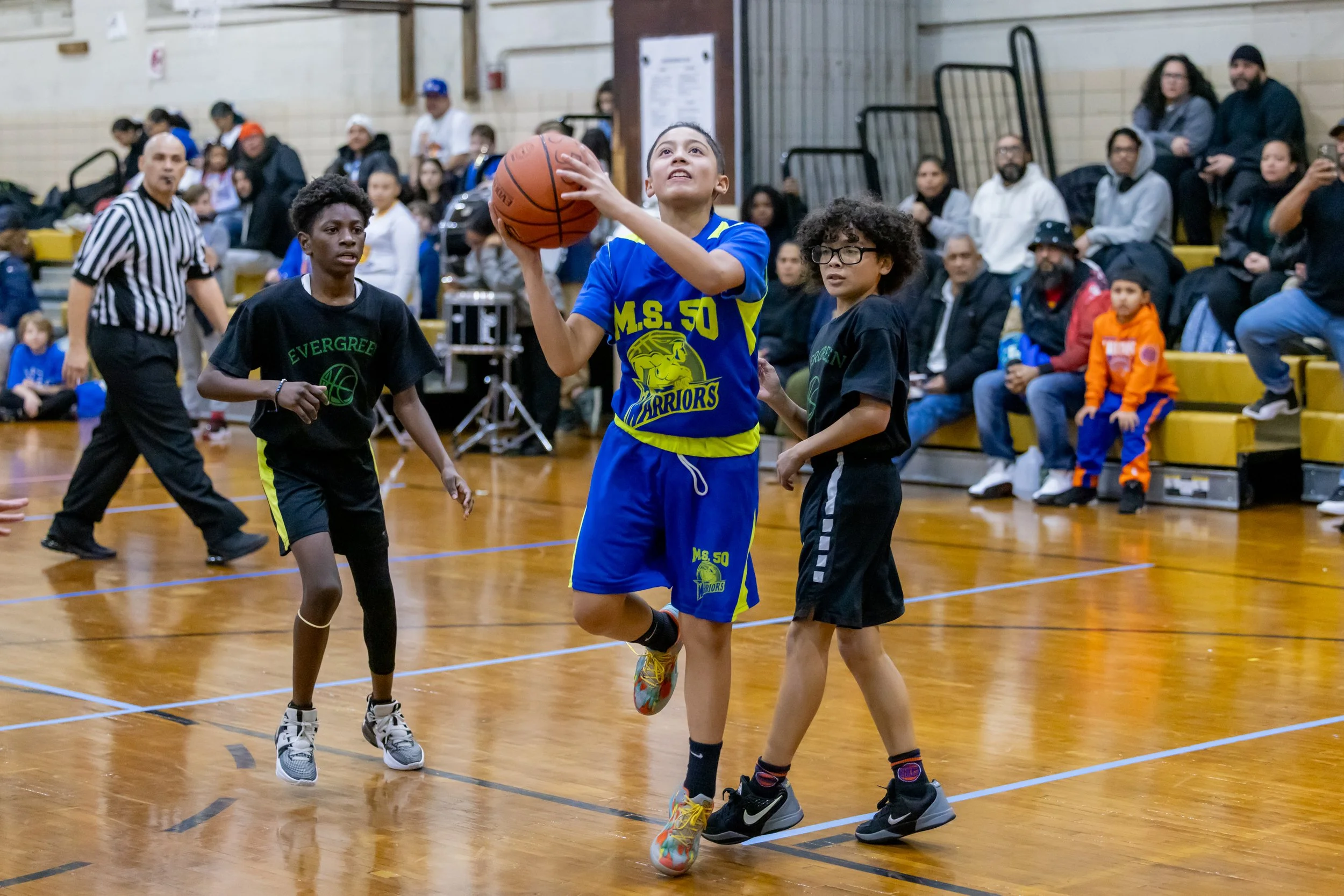 Boys JV Basketball players at MS 50