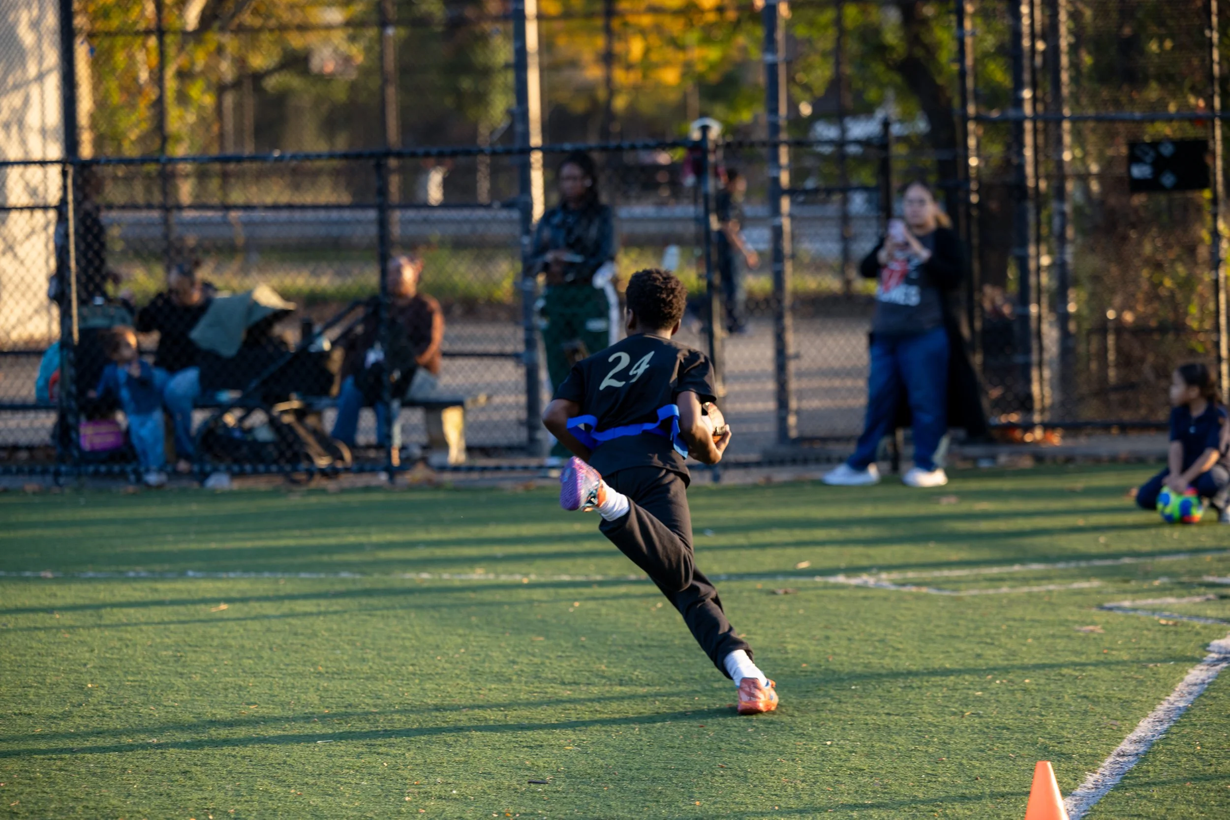 MS 50 flag football team plays