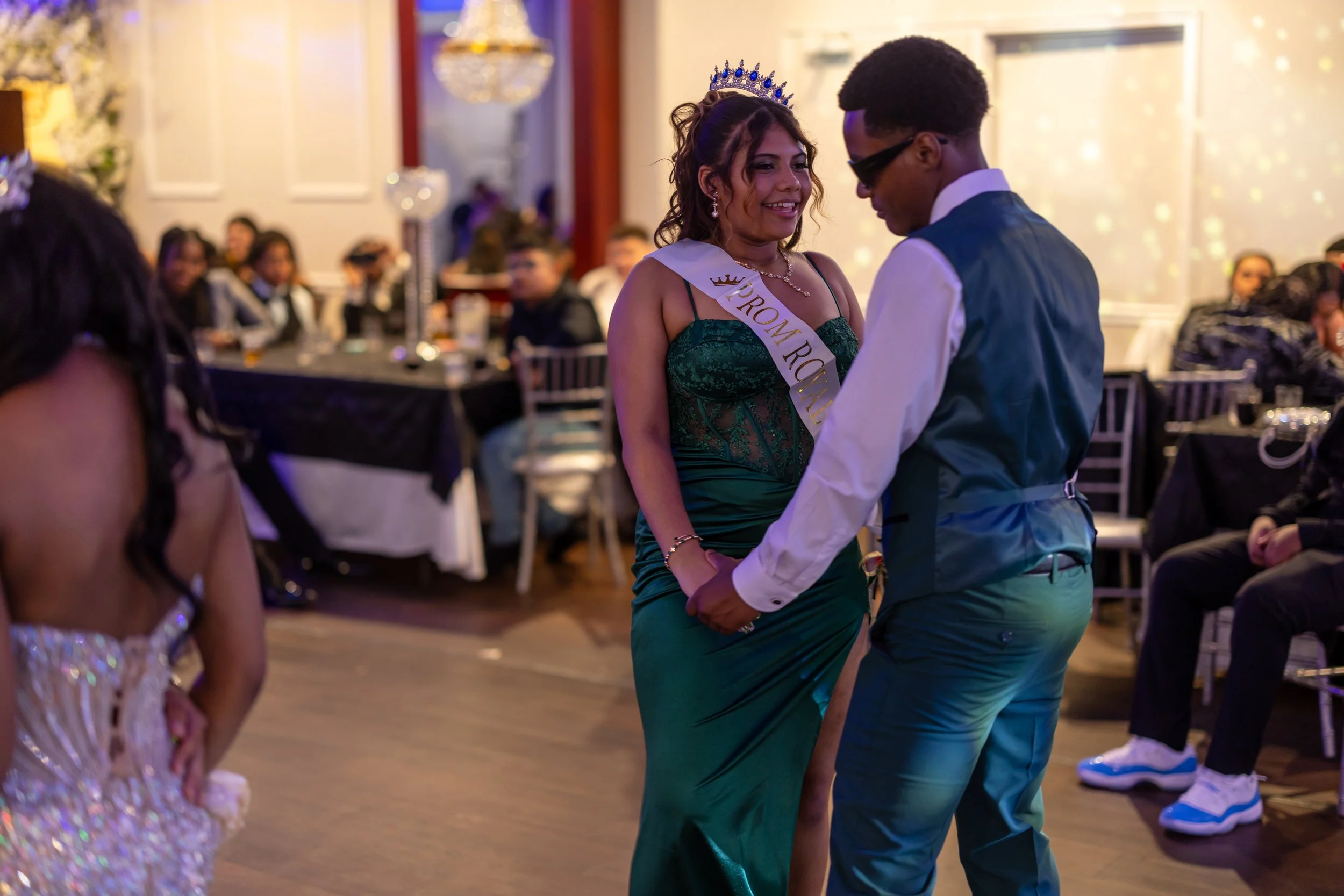 Students dance and celebrate at prom