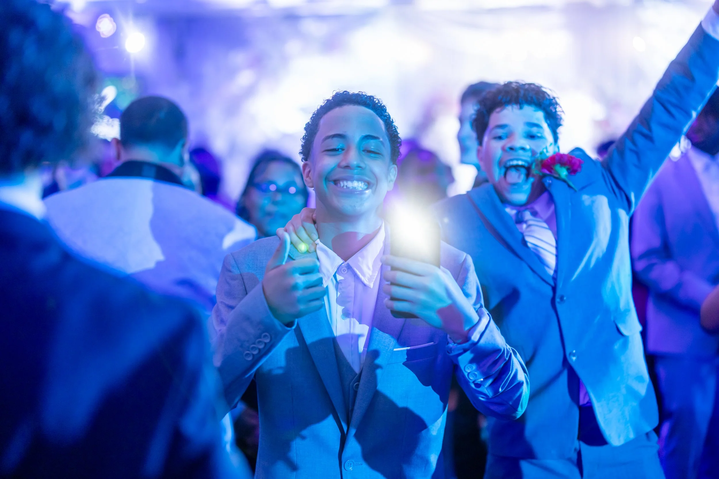 Students dance and celebrate at prom