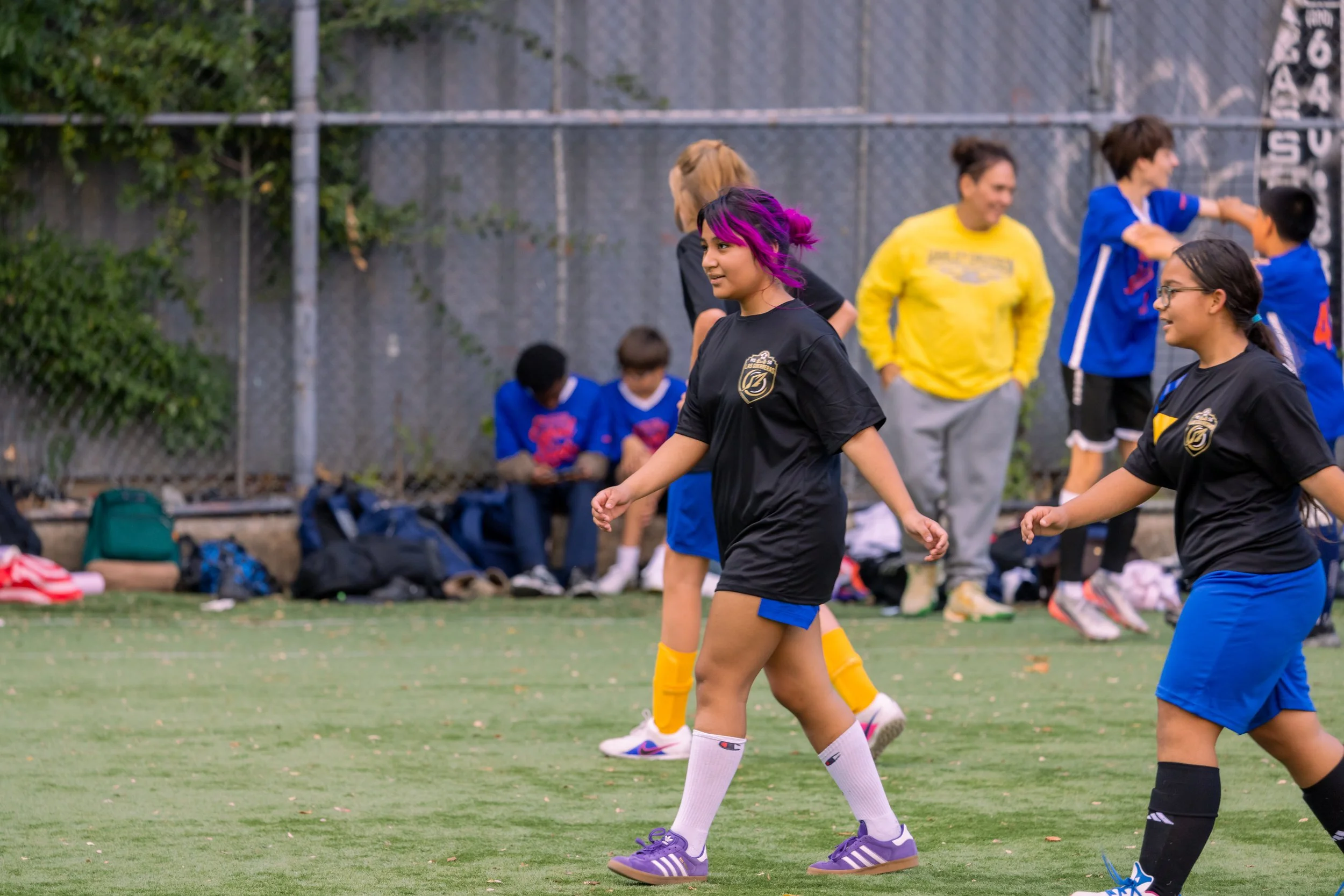 Girls soccer team plays in the fall