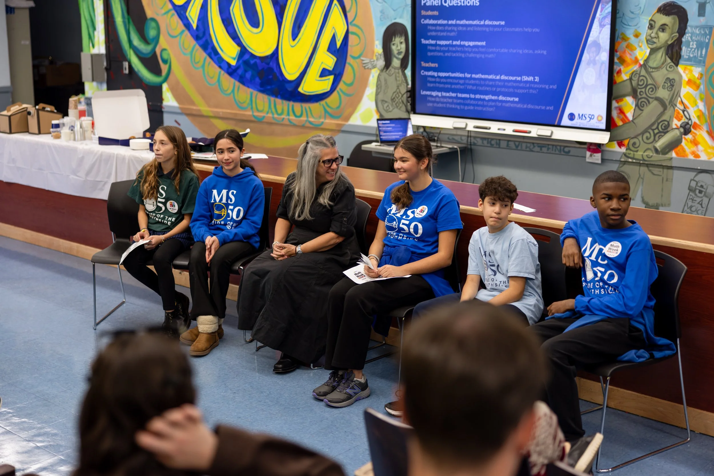 MS 50 students and staff for NYC Solves Math Week