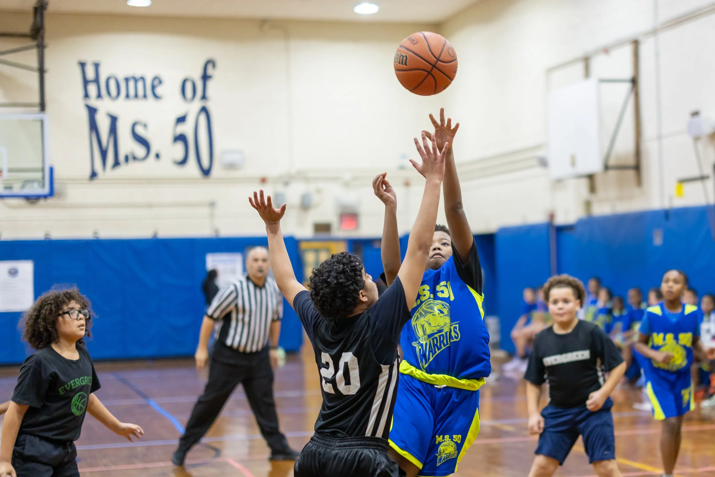 Boys JV Basketball players at MS 50