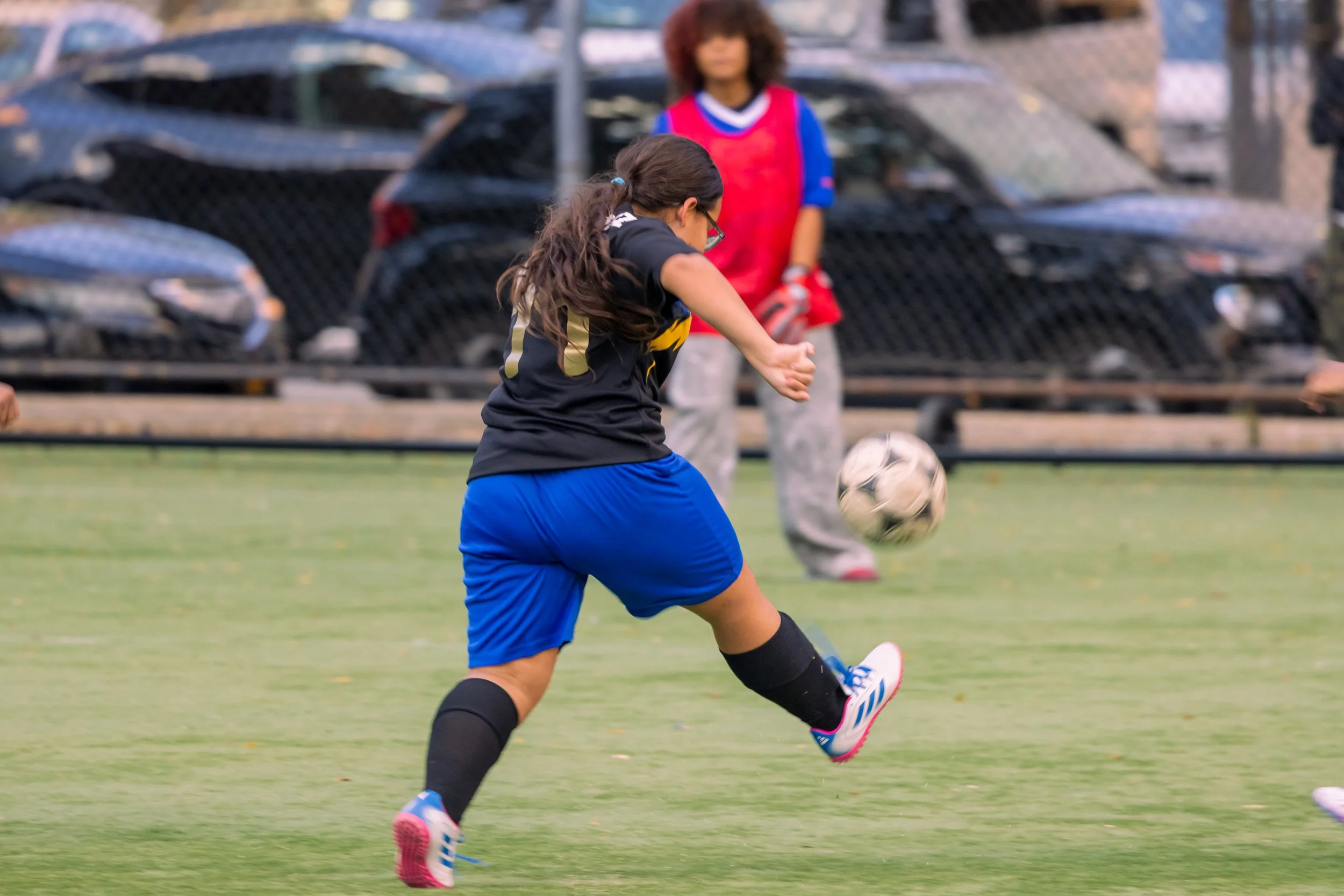 Girls soccer team plays in the fall