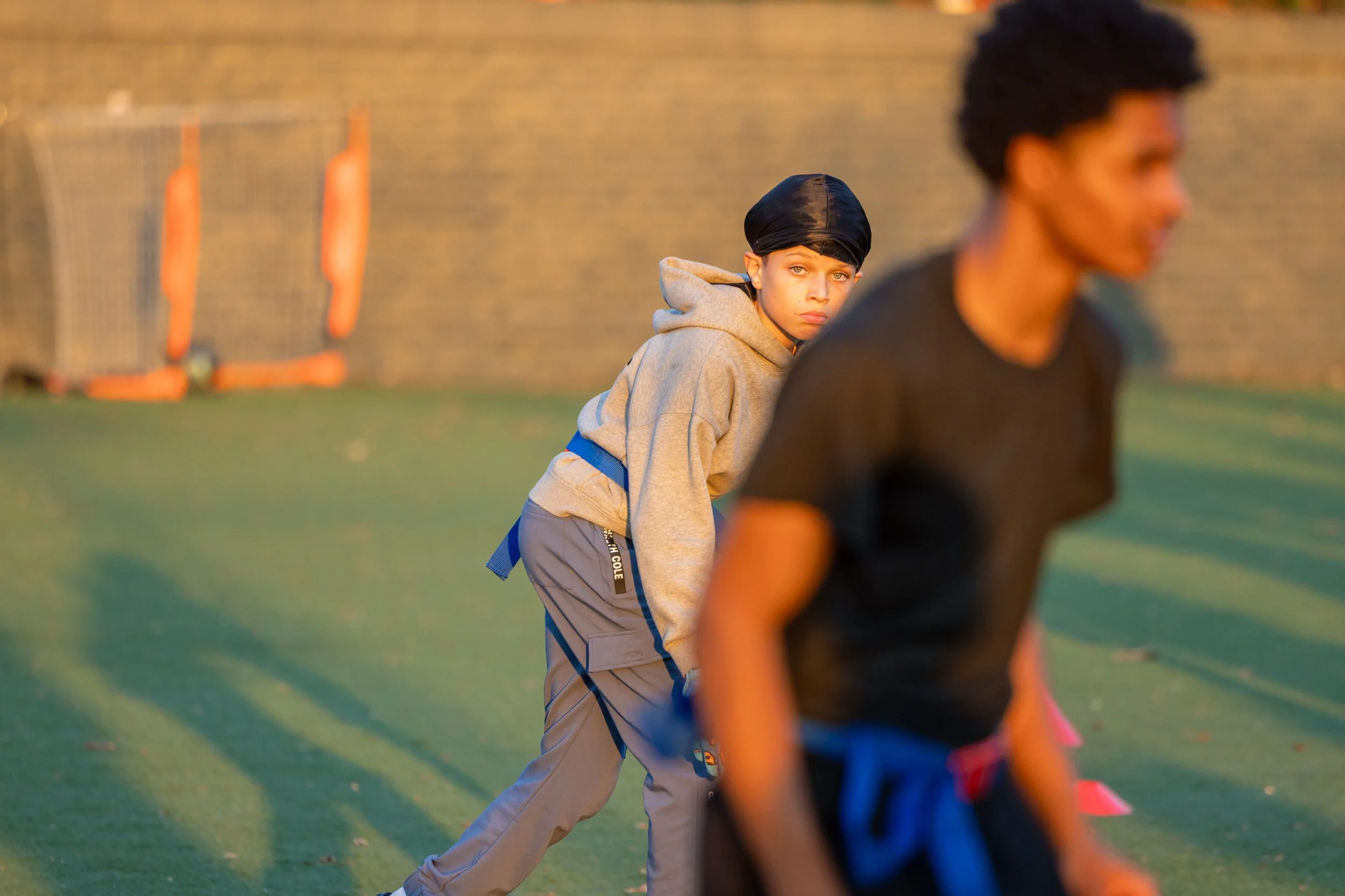 MS 50 flag football team plays