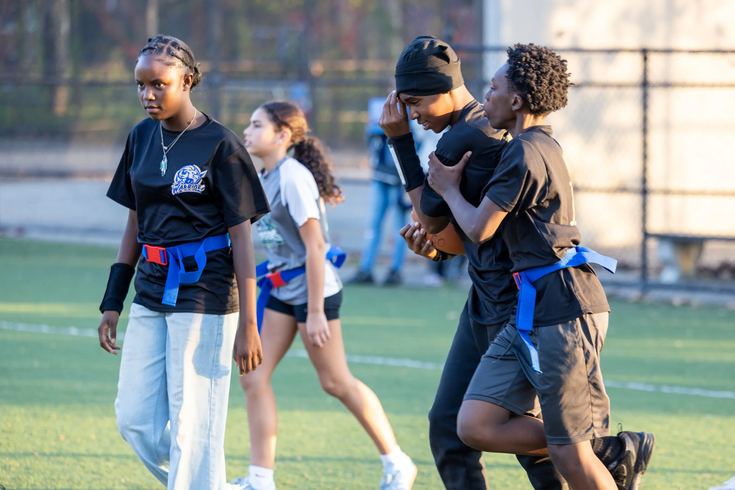 MS 50 flag football team plays