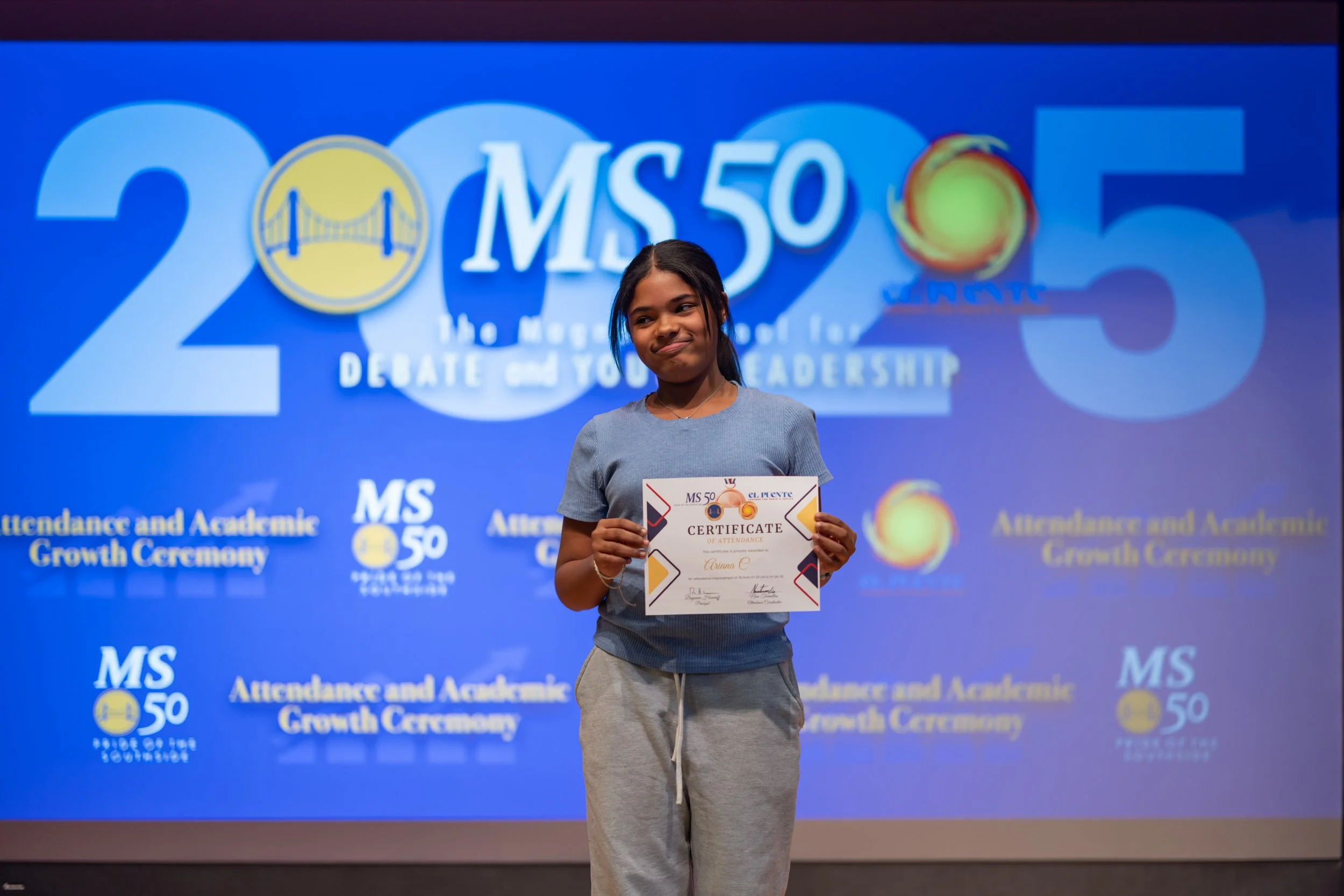 Student honoree posing