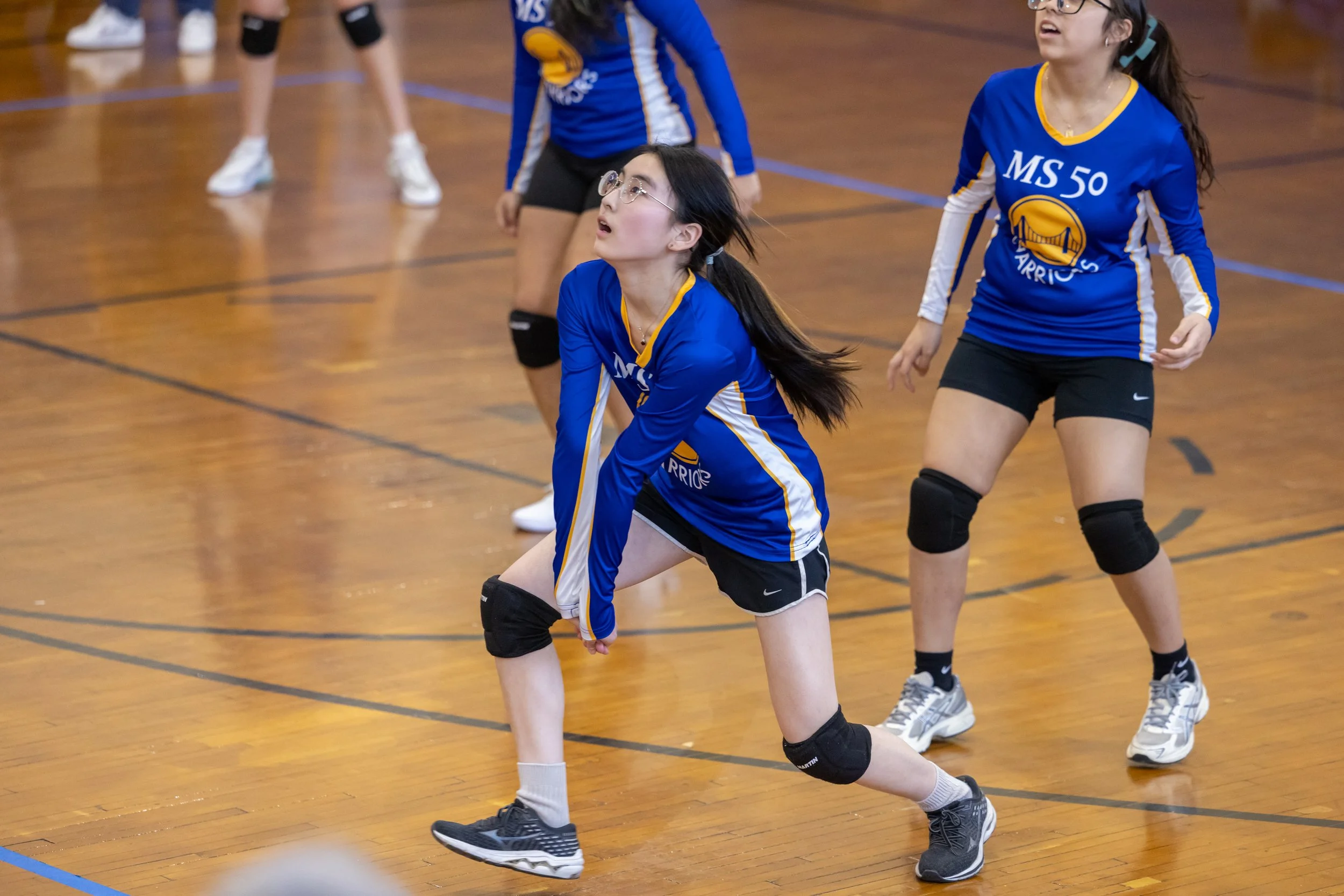 MS 50 students playing volleyball
