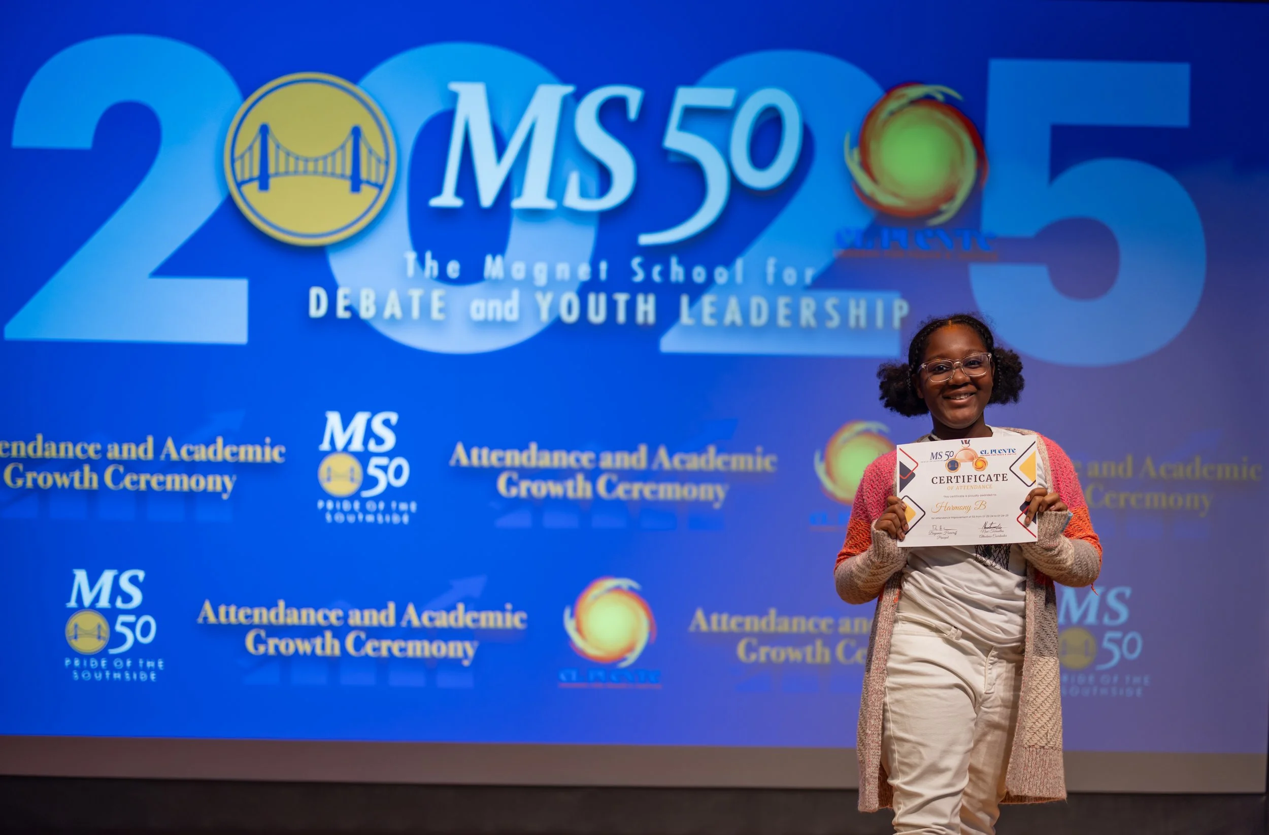 Student honoree posing