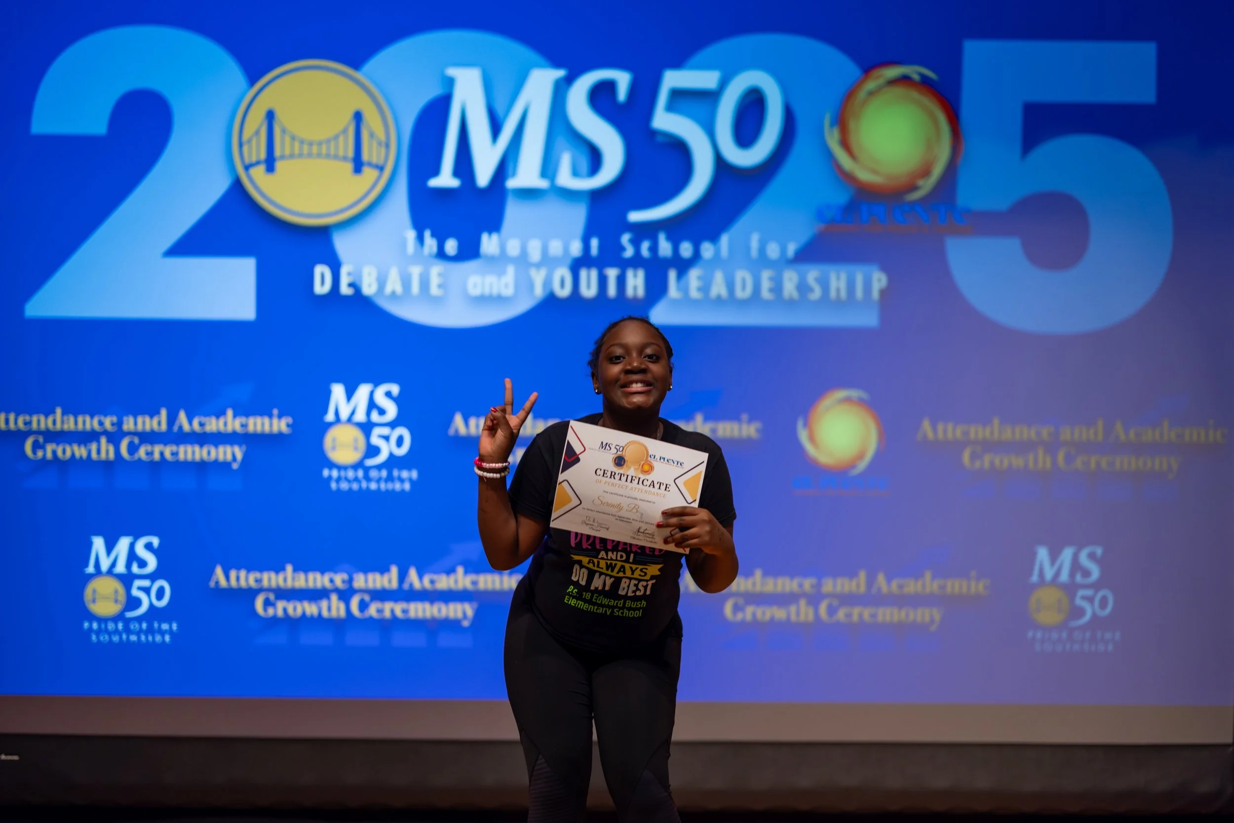 Student honoree posing