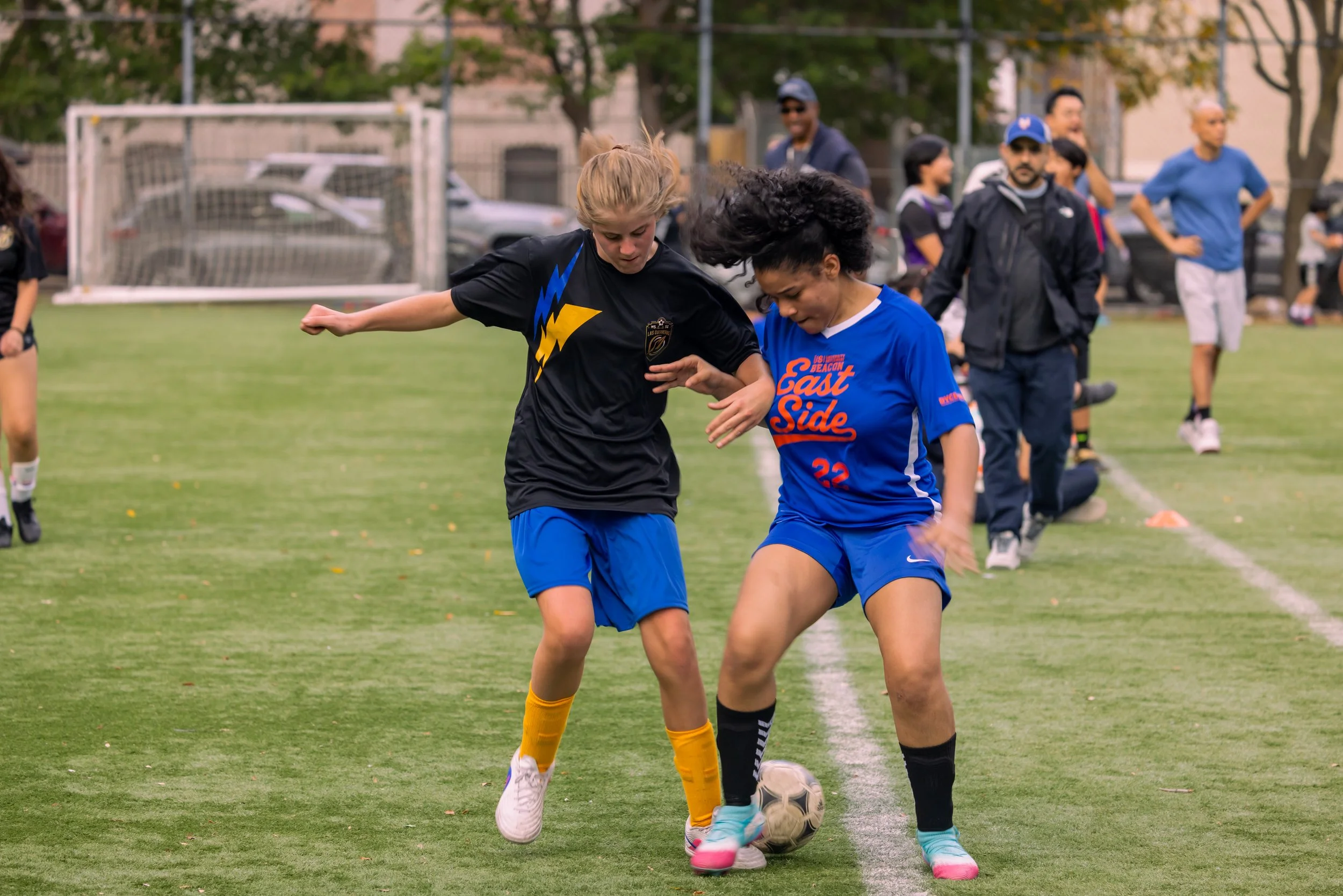 Girls soccer team plays in the fall