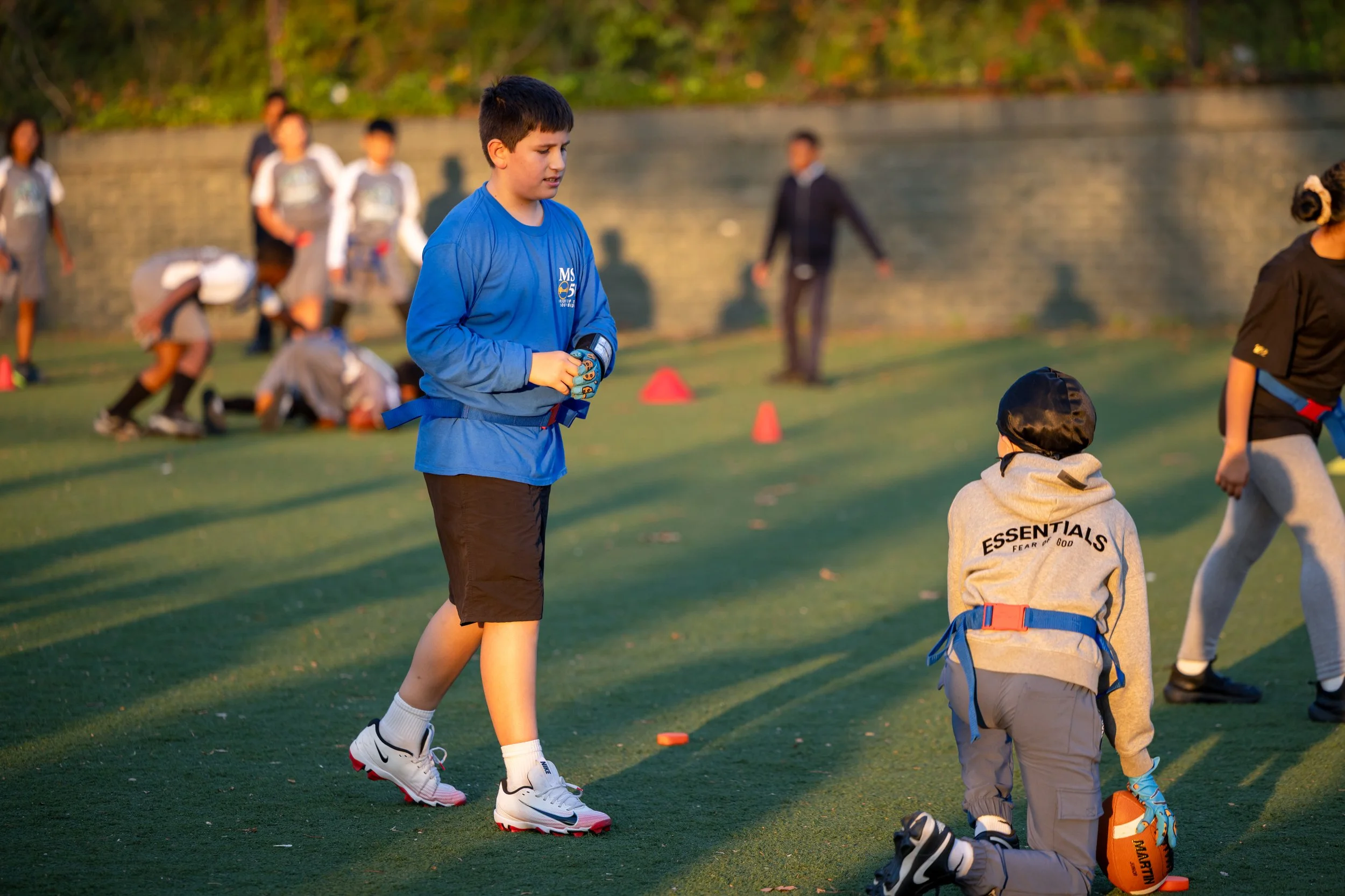 MS 50 flag football team plays