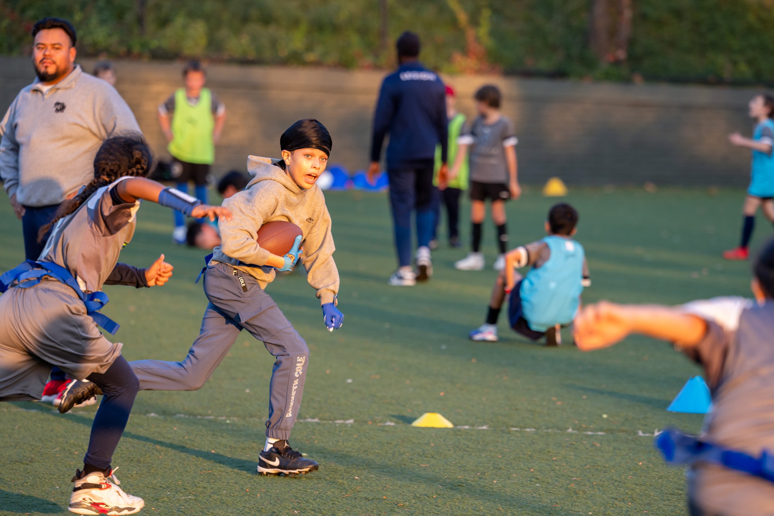 MS 50 flag football team plays