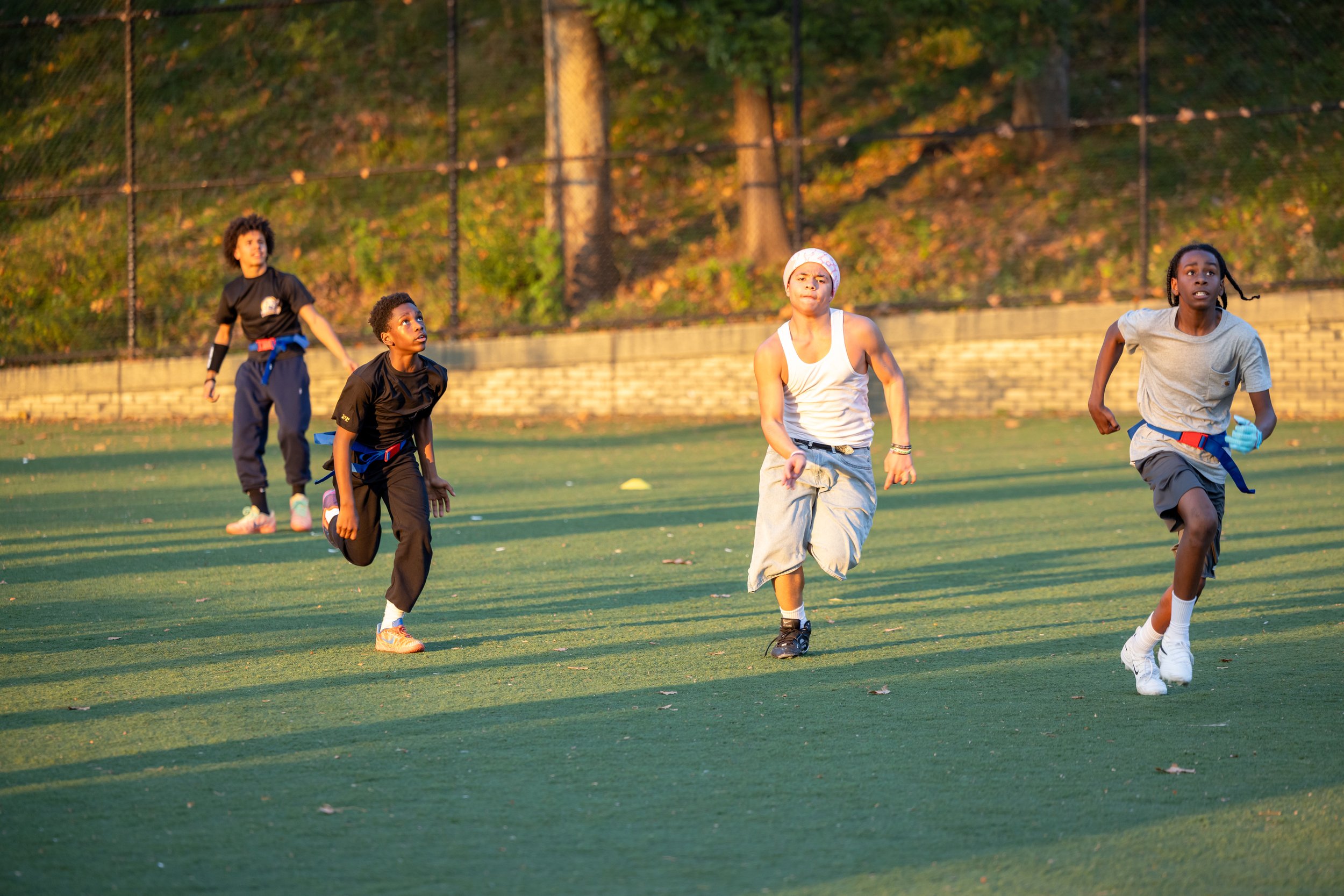 MS 50 flag football team plays