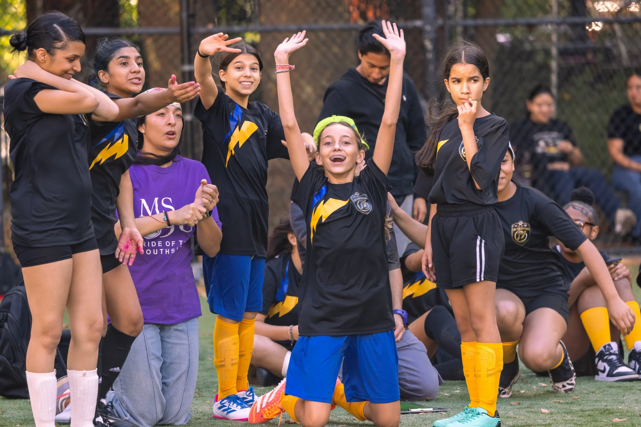 Girls soccer team plays in the fall