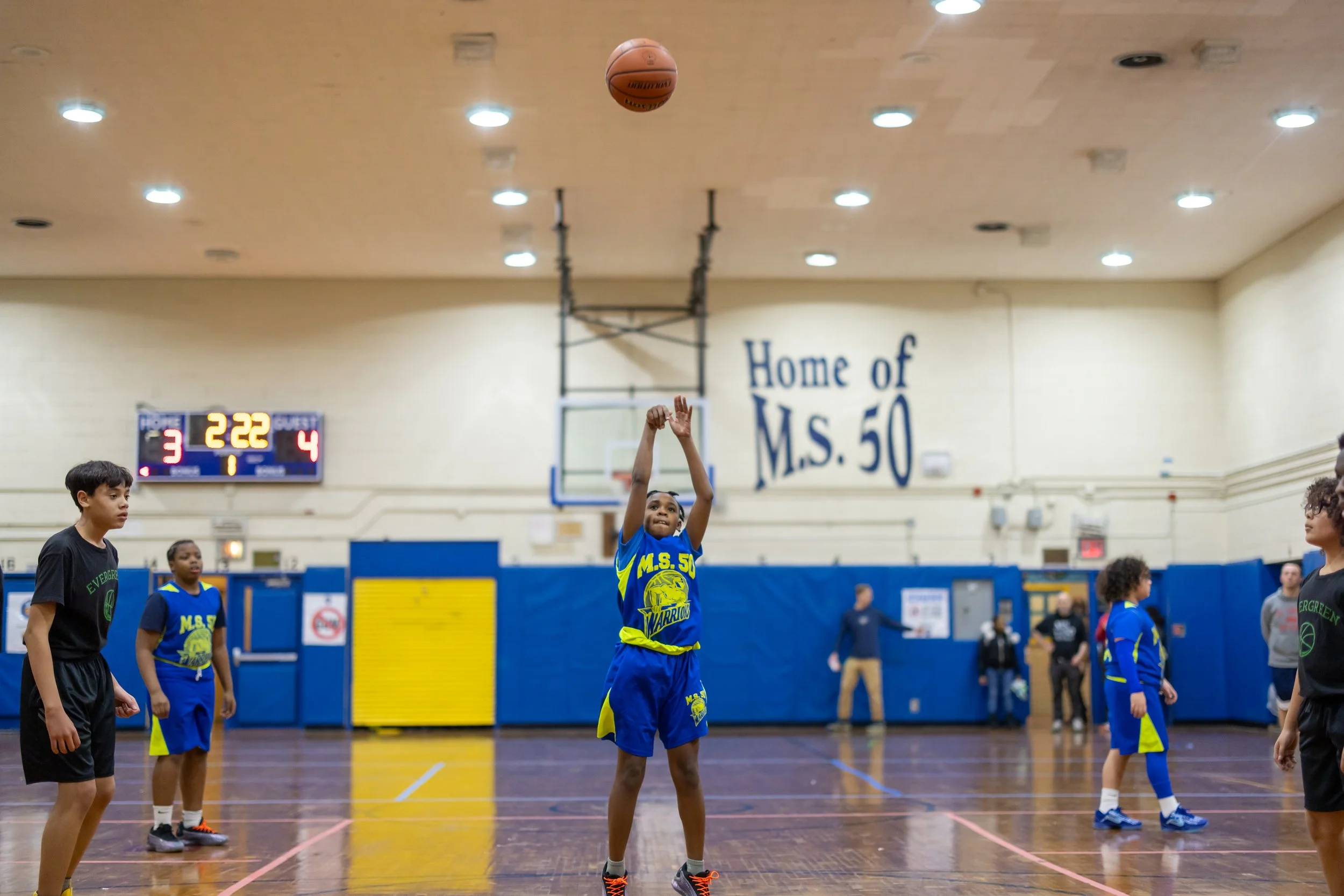 Boys JV Basketball players at MS 50