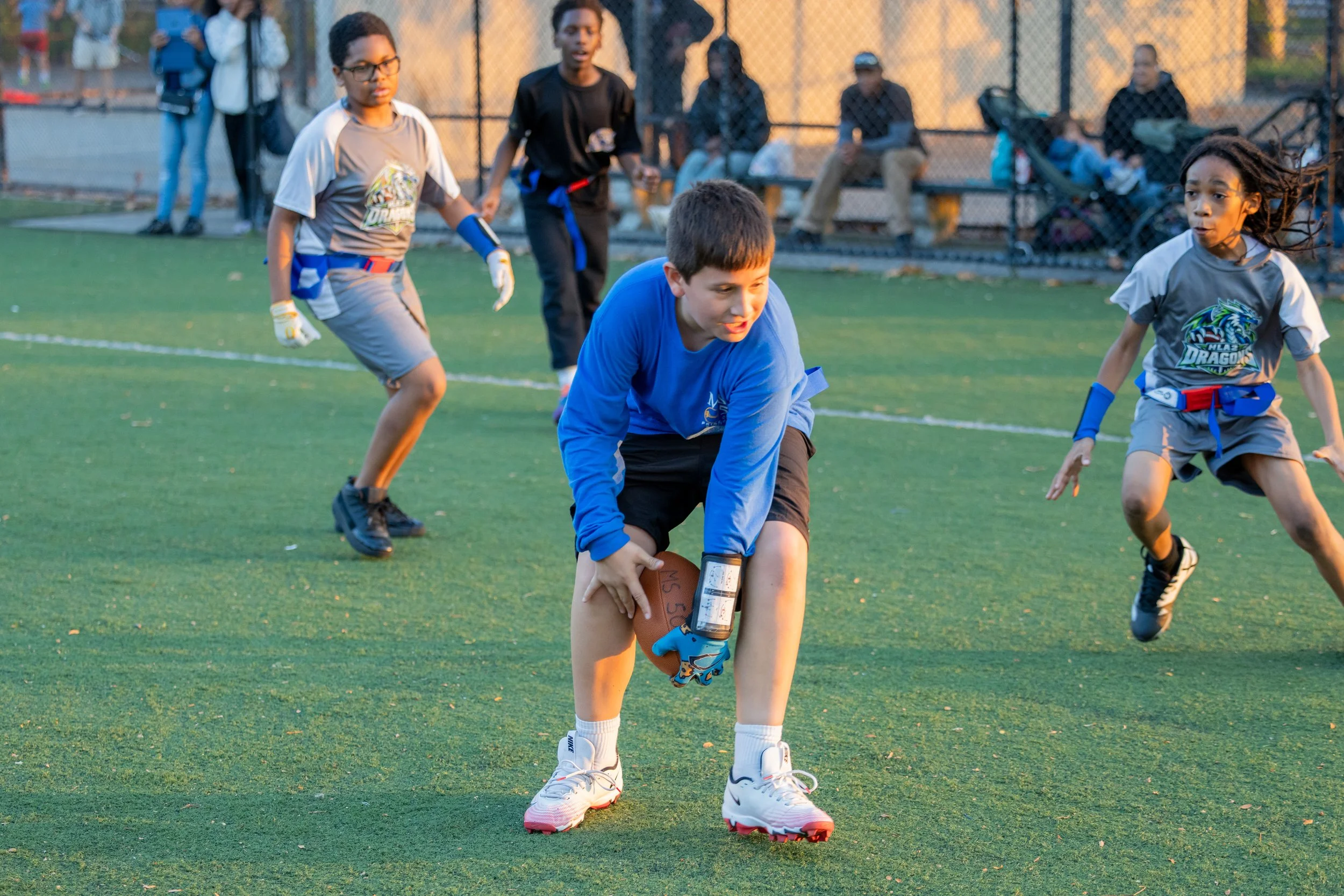 MS 50 flag football team plays