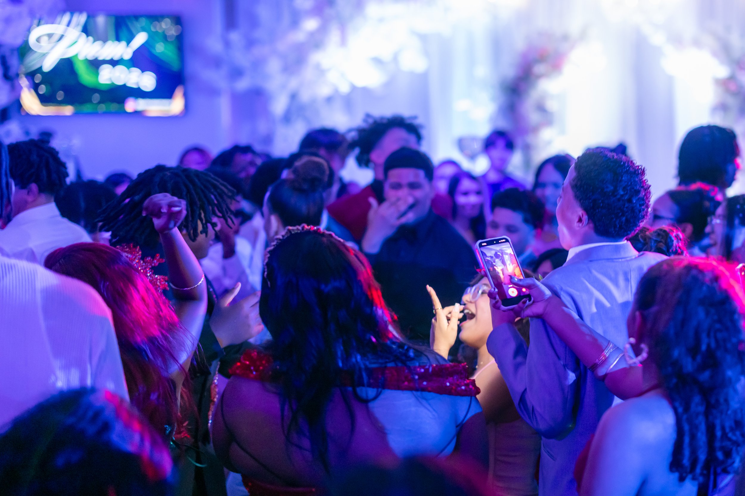 Students dance and celebrate at prom