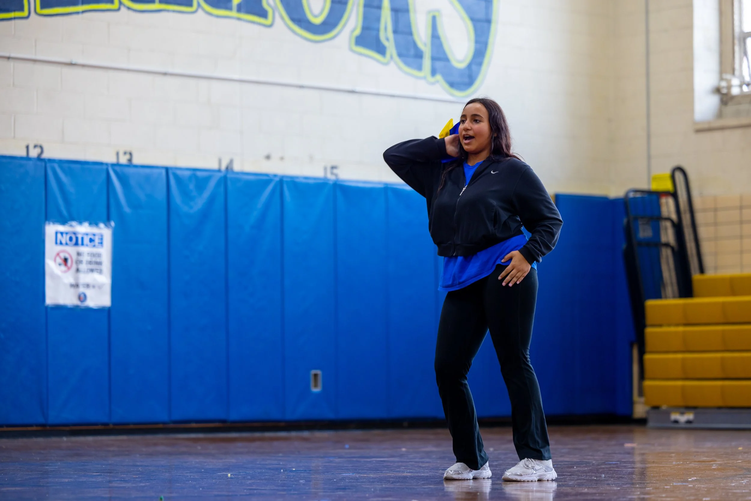 Students at cheer tryouts