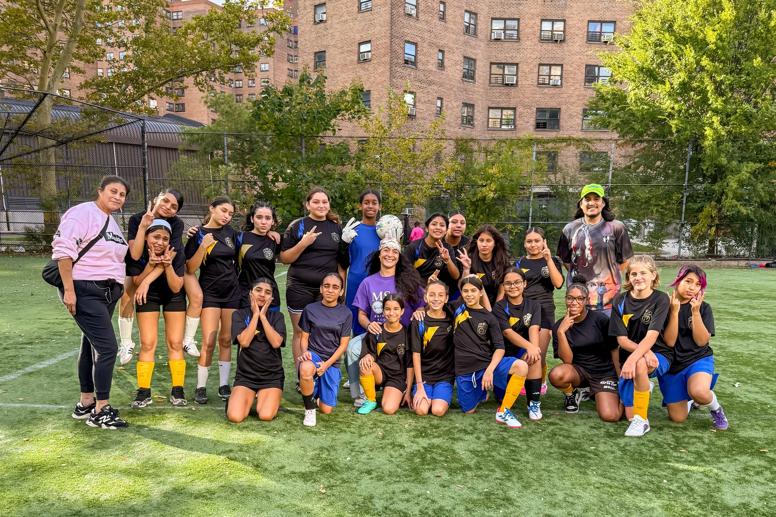 Girls soccer team plays in the fall