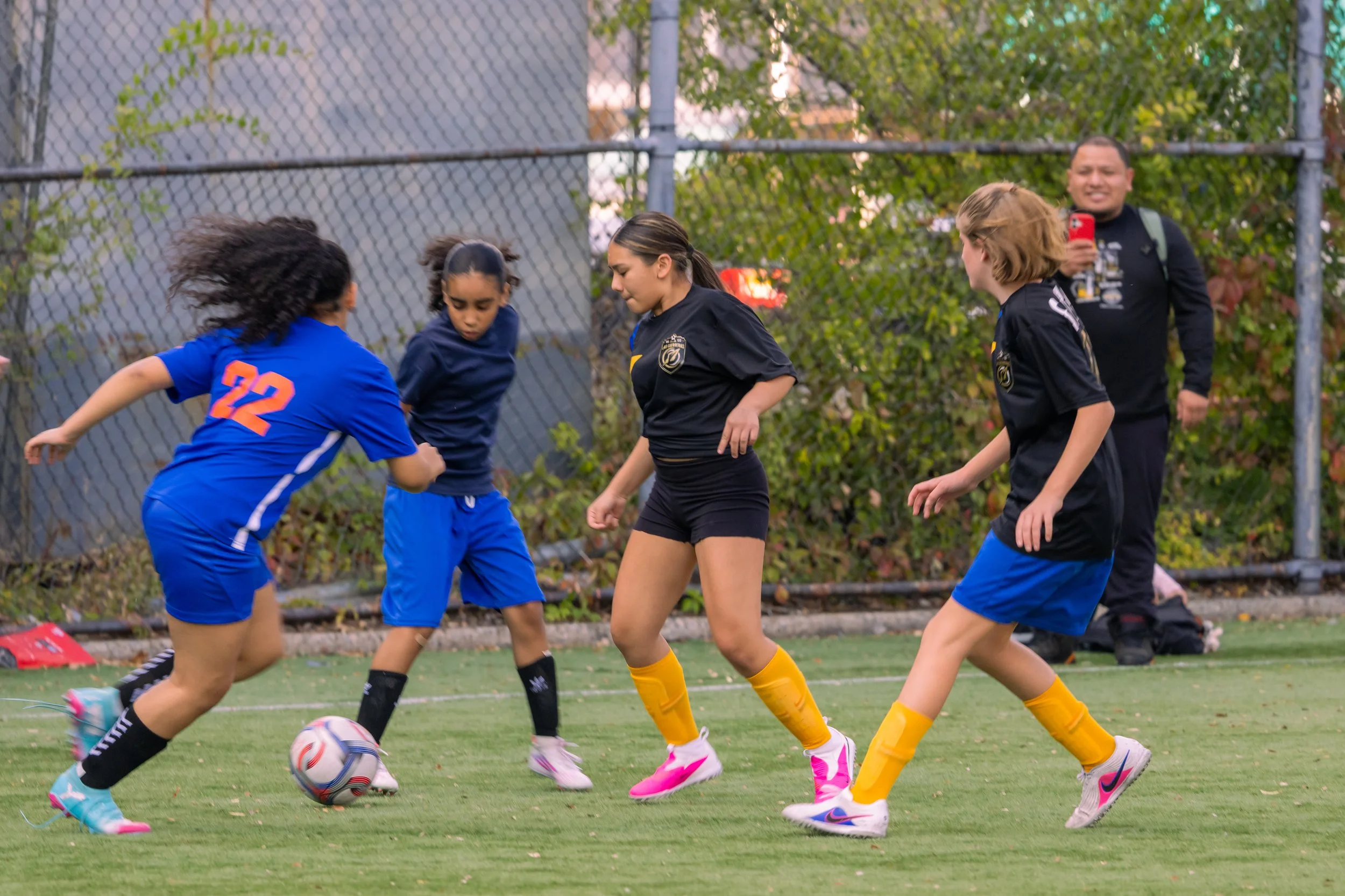 Girls soccer team plays in the fall