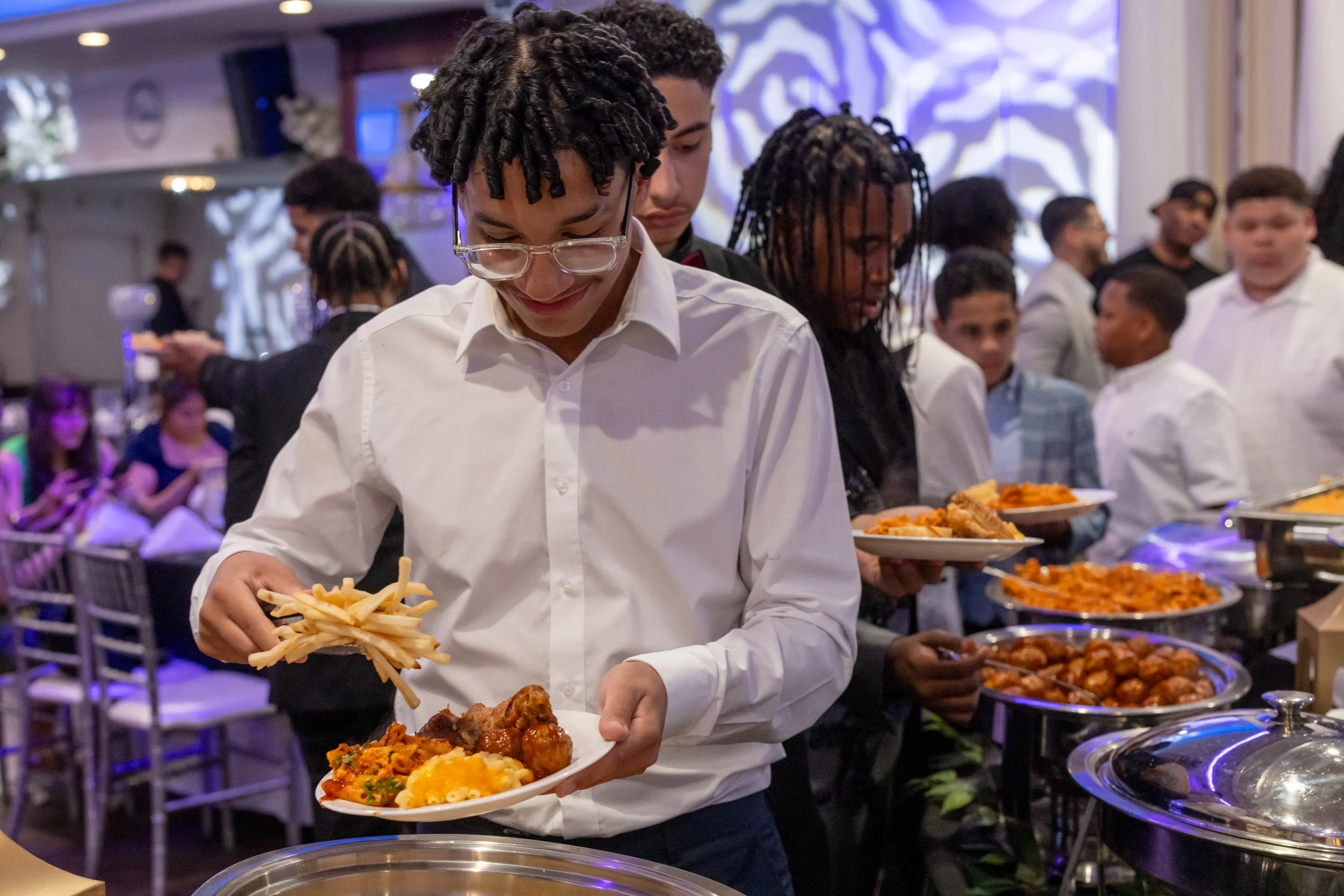 Students dance and celebrate at prom
