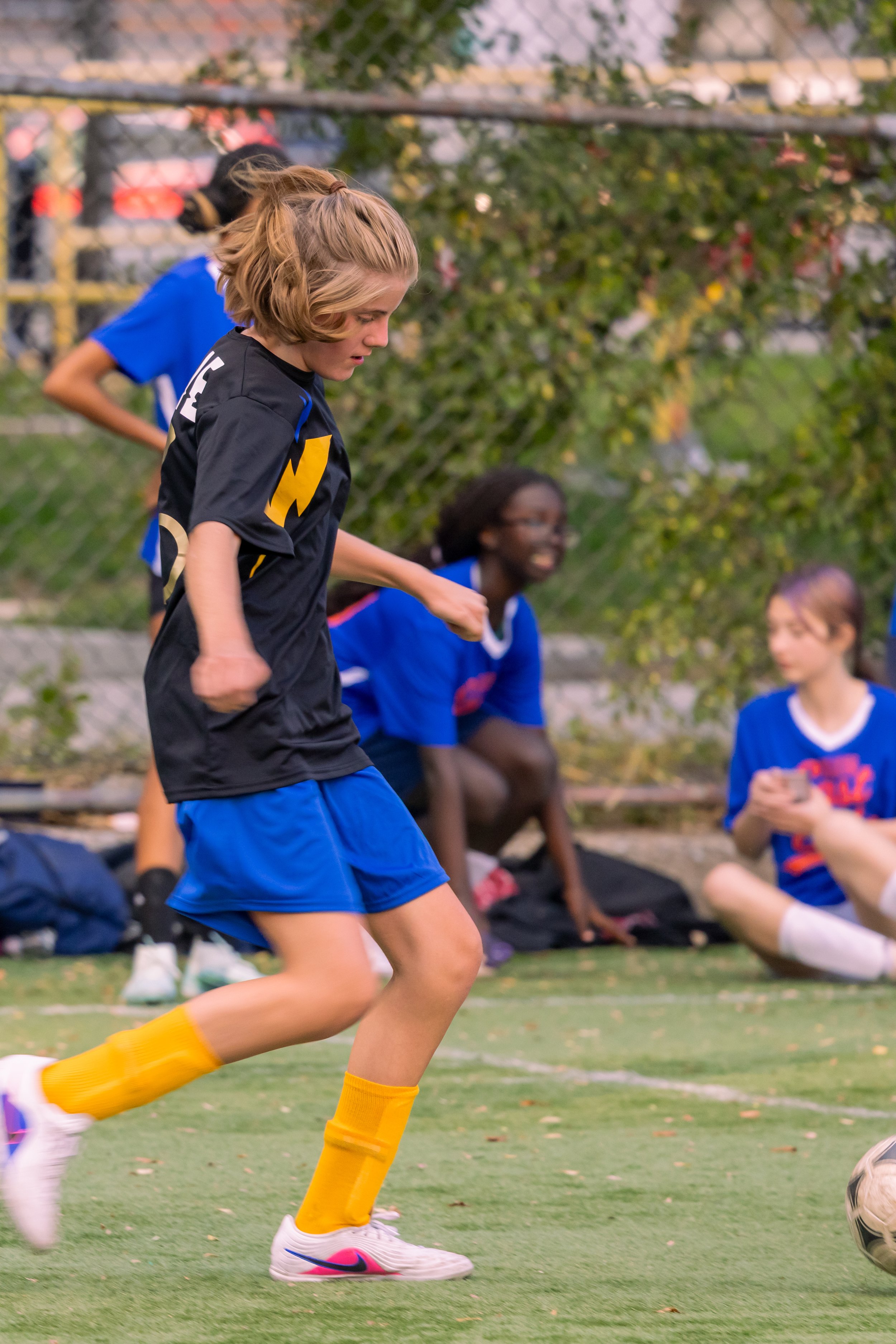 Girls soccer team plays in the fall