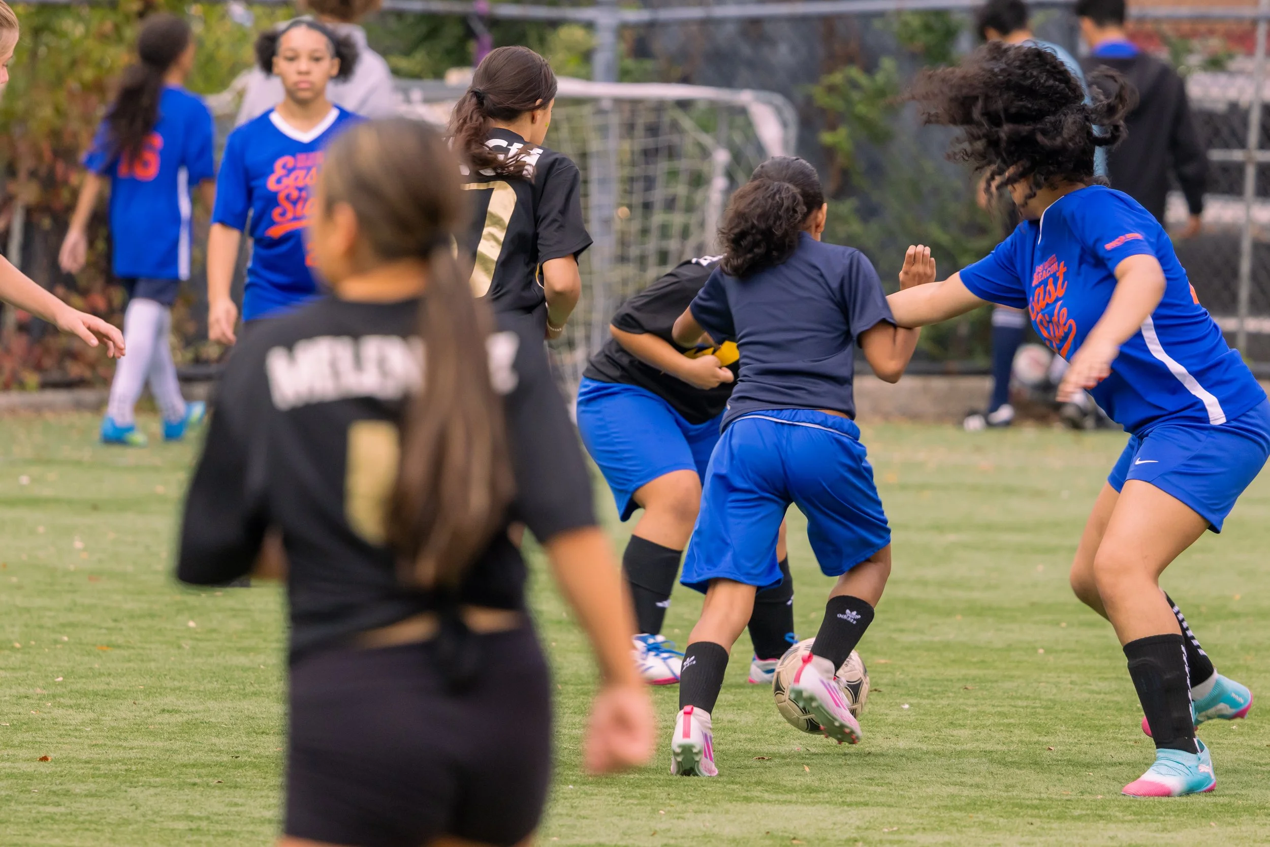 Girls soccer team plays in the fall