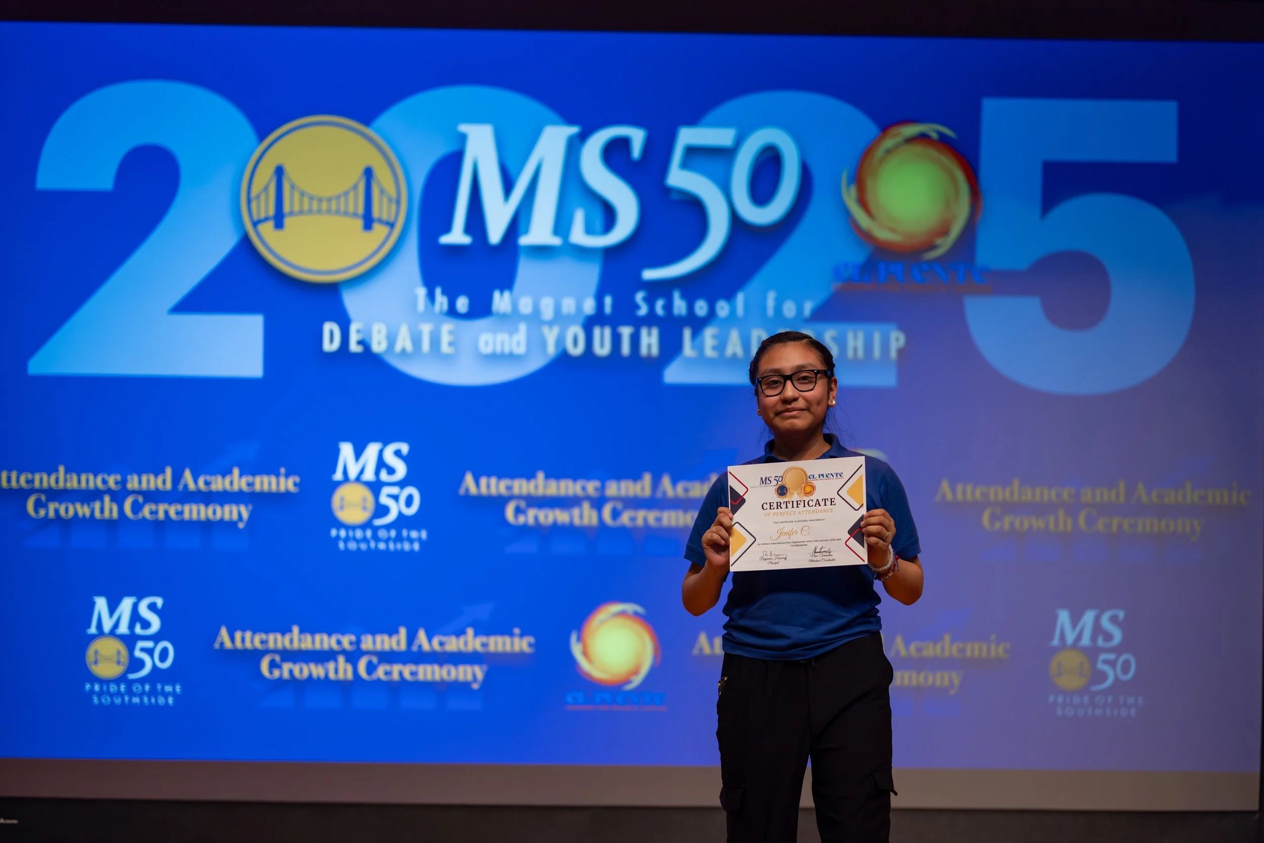 Student honoree posing