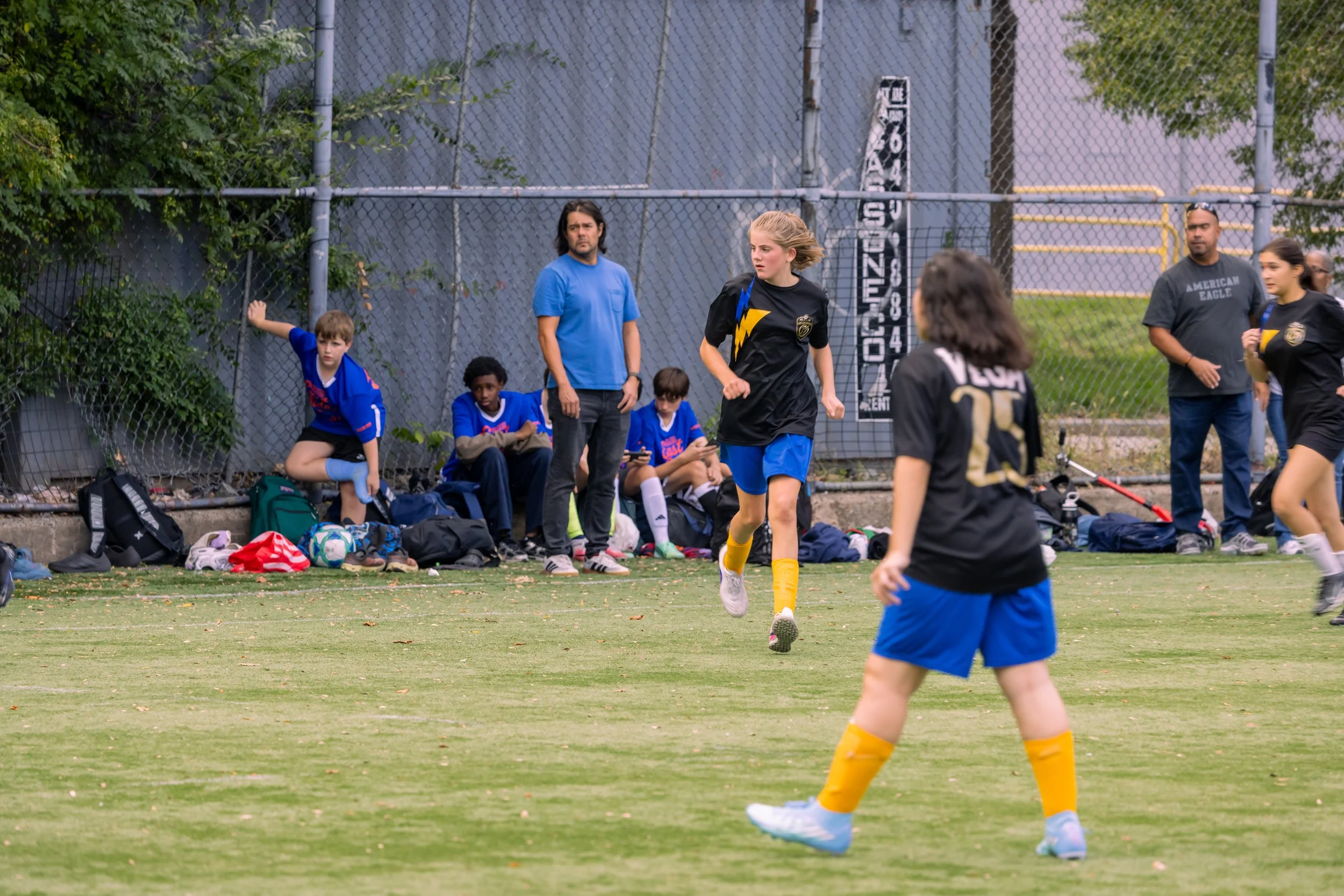 Girls soccer team plays in the fall