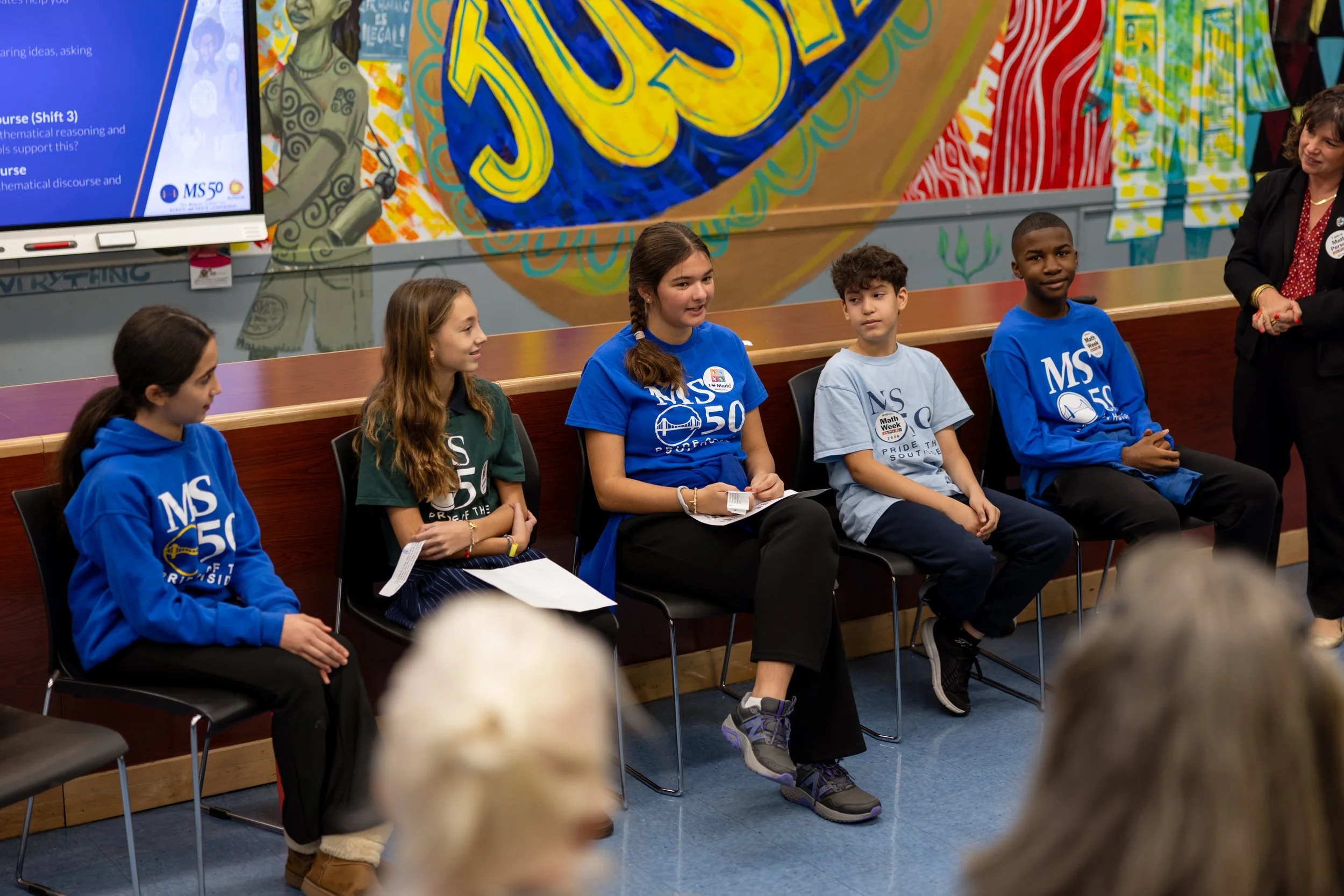 MS 50 students and staff for NYC Solves Math Week