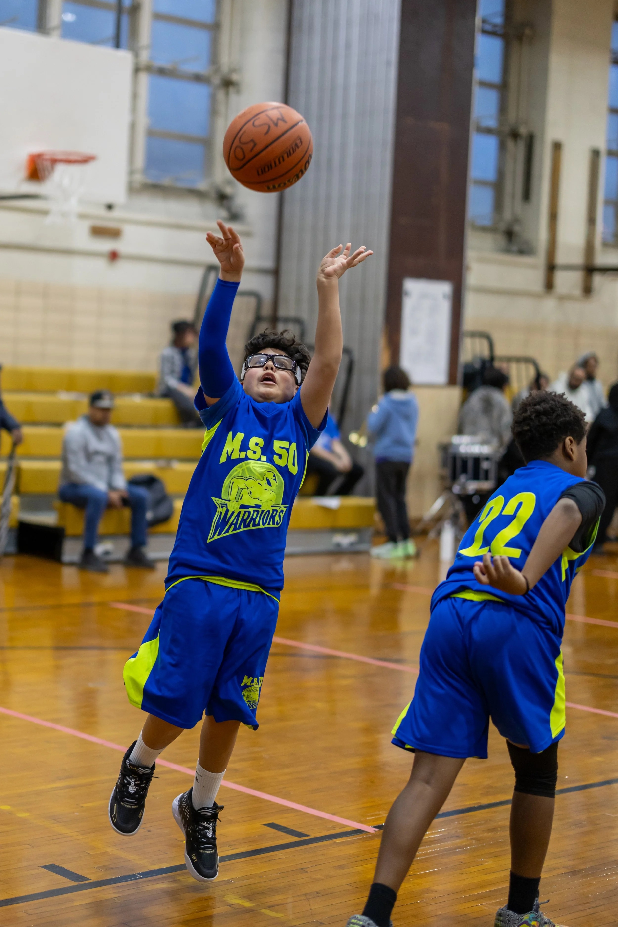 Boys JV Basketball players at MS 50