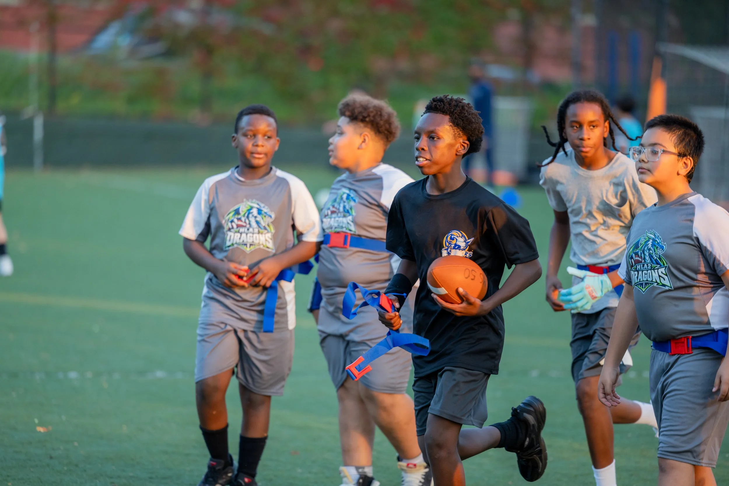 MS 50 flag football team plays