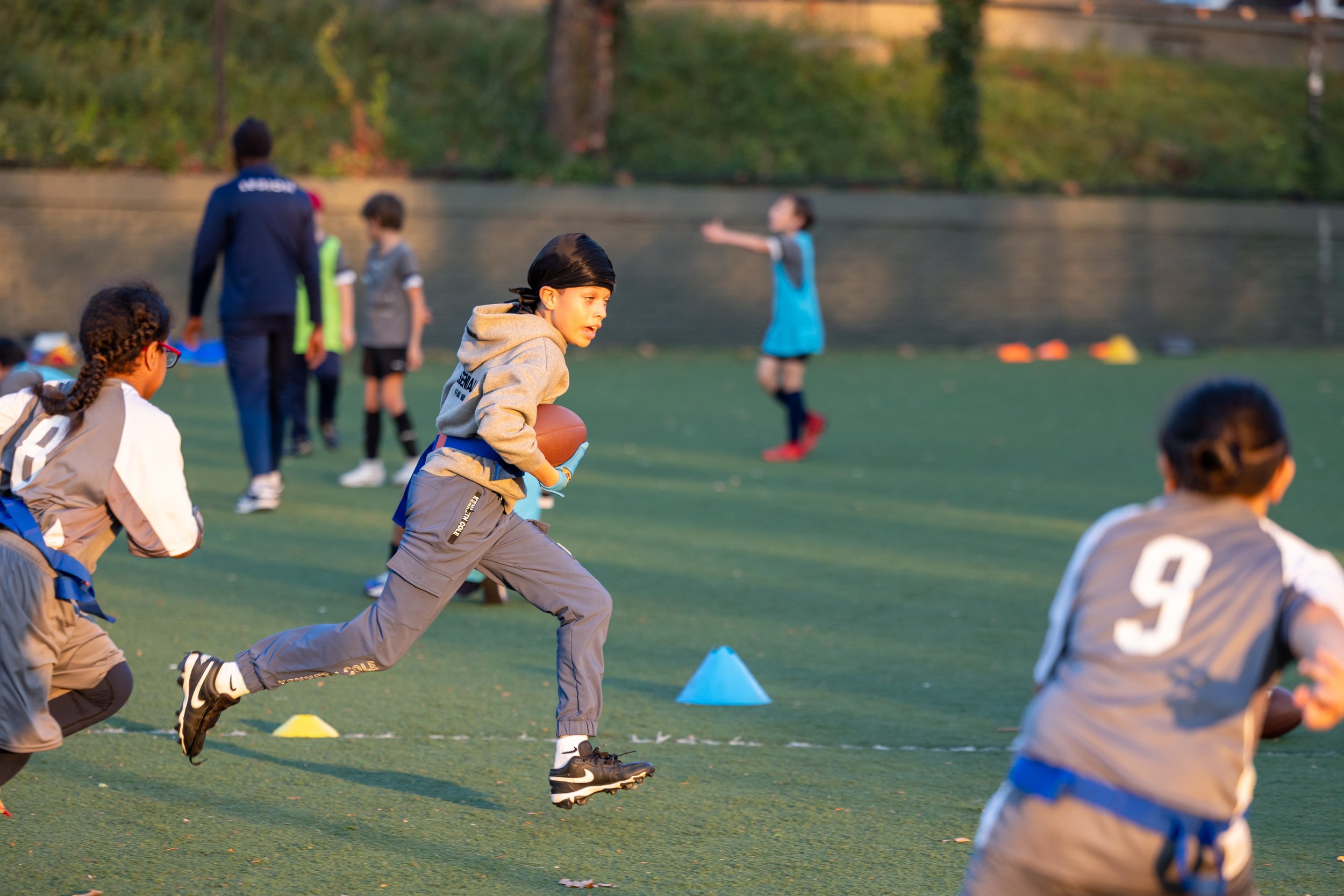 MS 50 flag football team plays