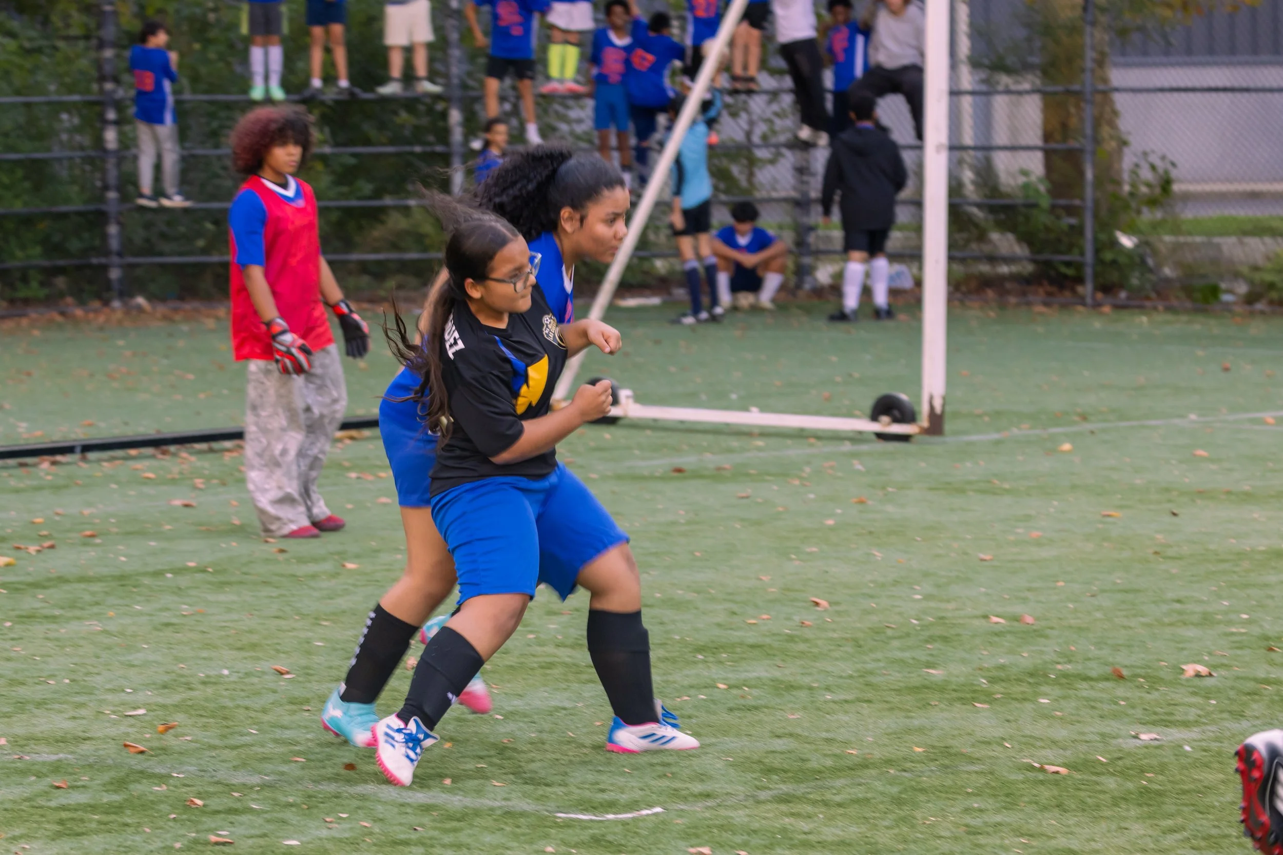 Girls soccer team plays in the fall