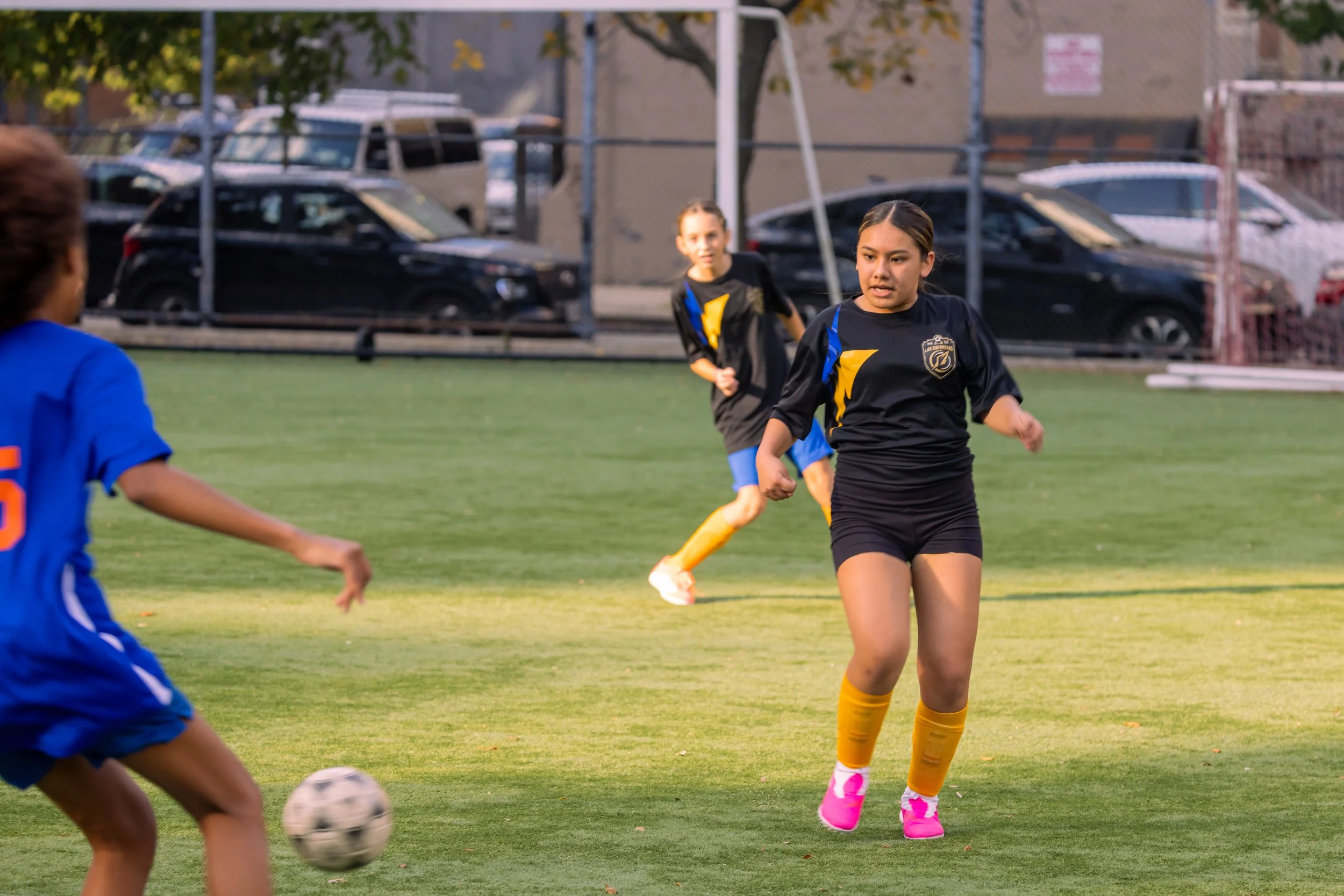 Girls soccer team plays in the fall