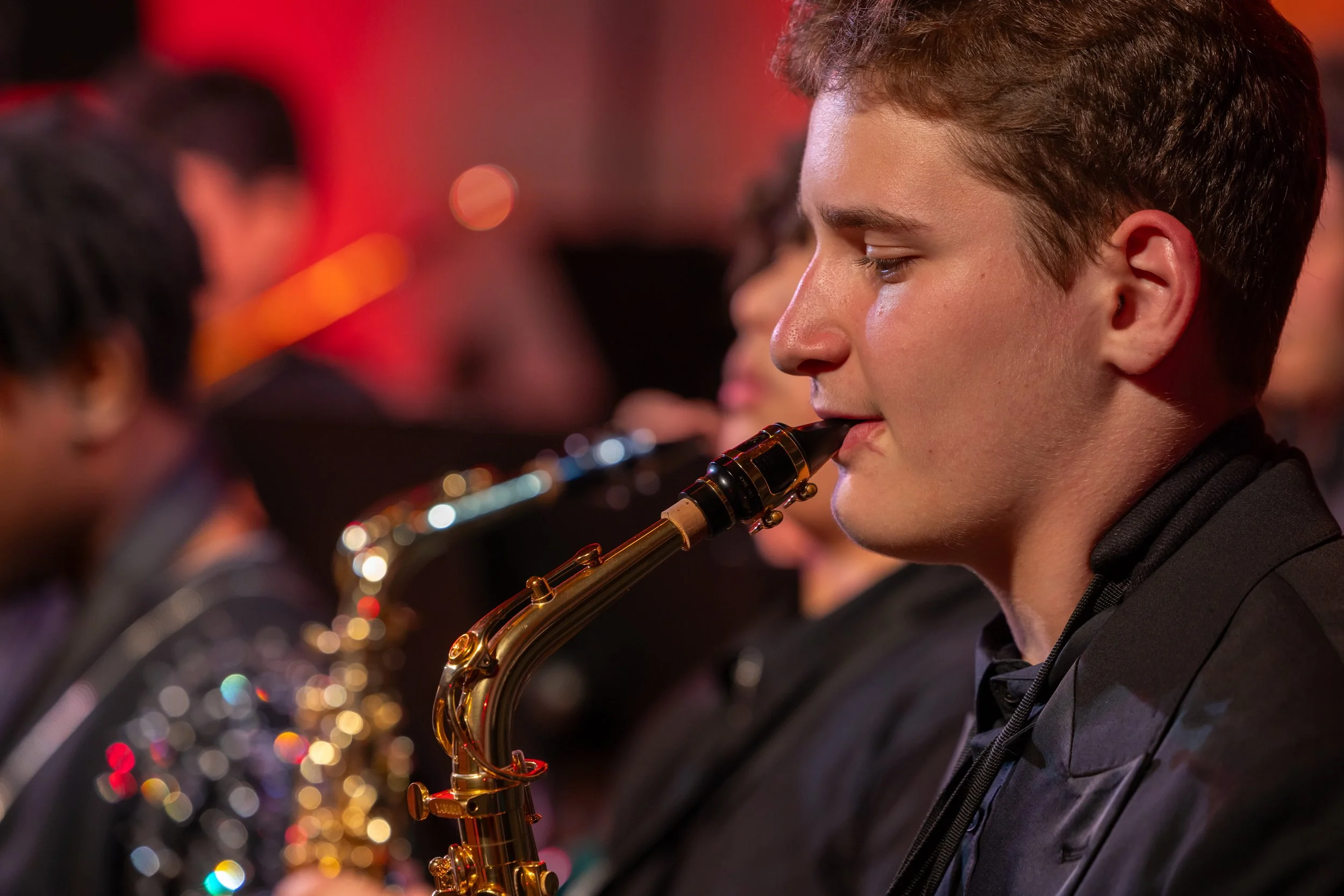 middle school students perform in band concert