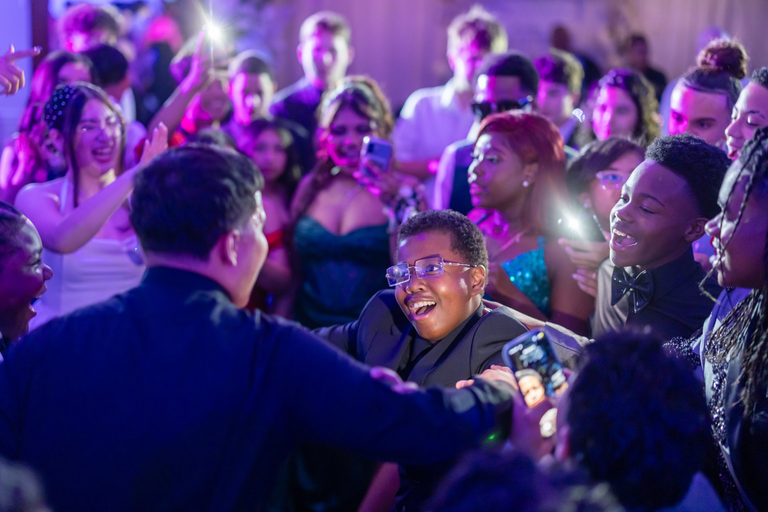 Students dance and celebrate at prom